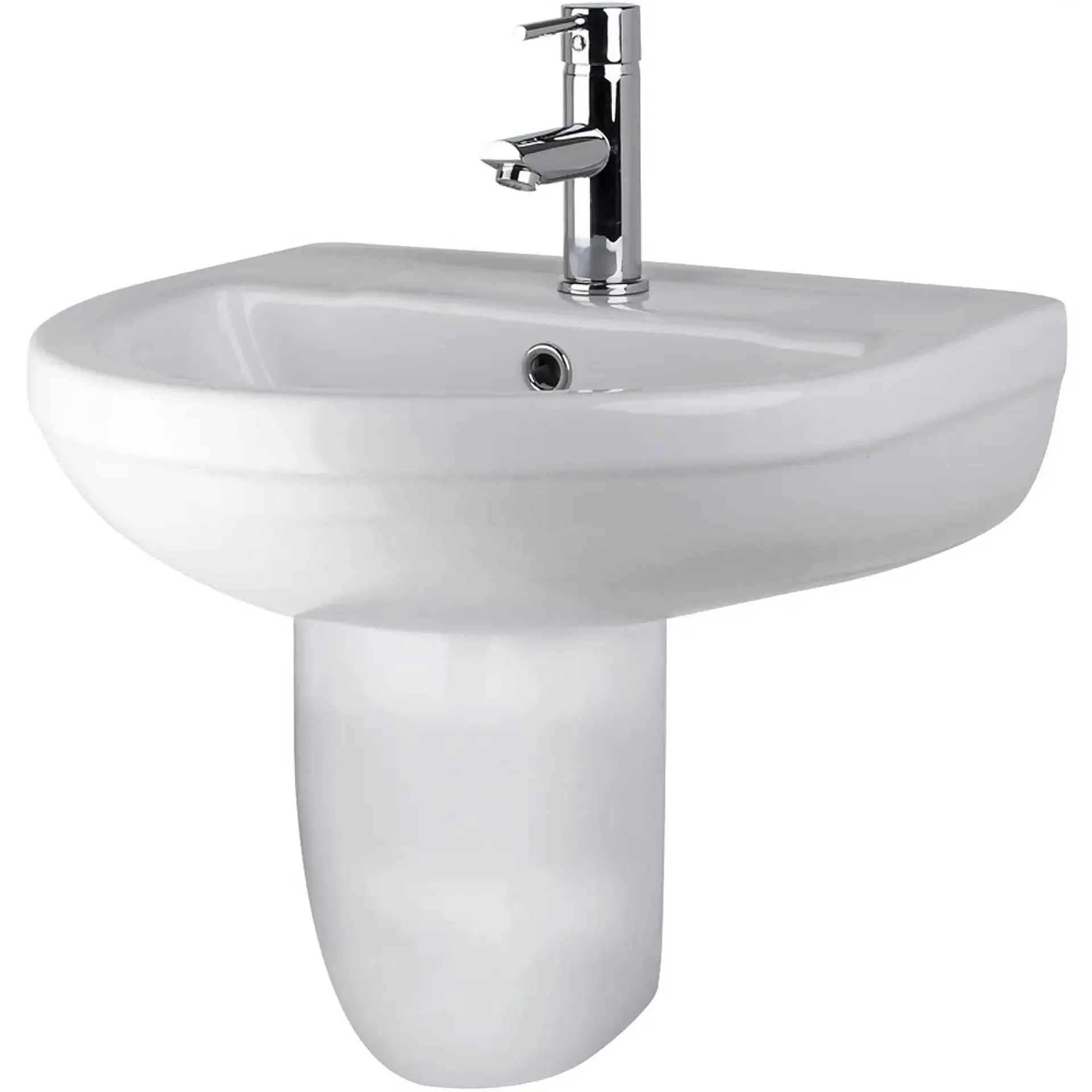 Balterley Vision 1 Tap Hole Basin and Semi Pedestal - 500mm