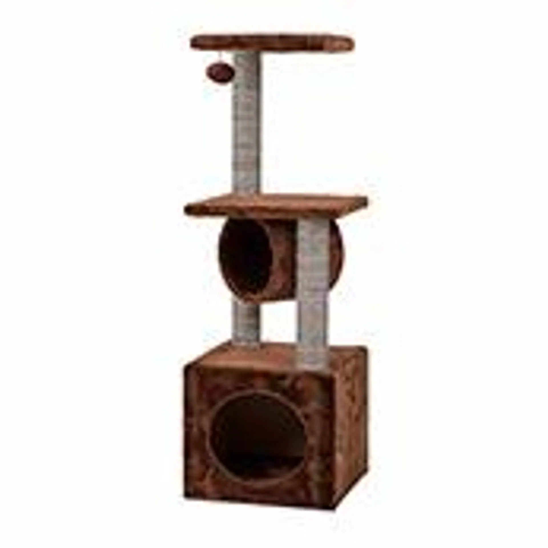 Pets at Home Hooper Hide and Climb Cat Scratch Post Brown
