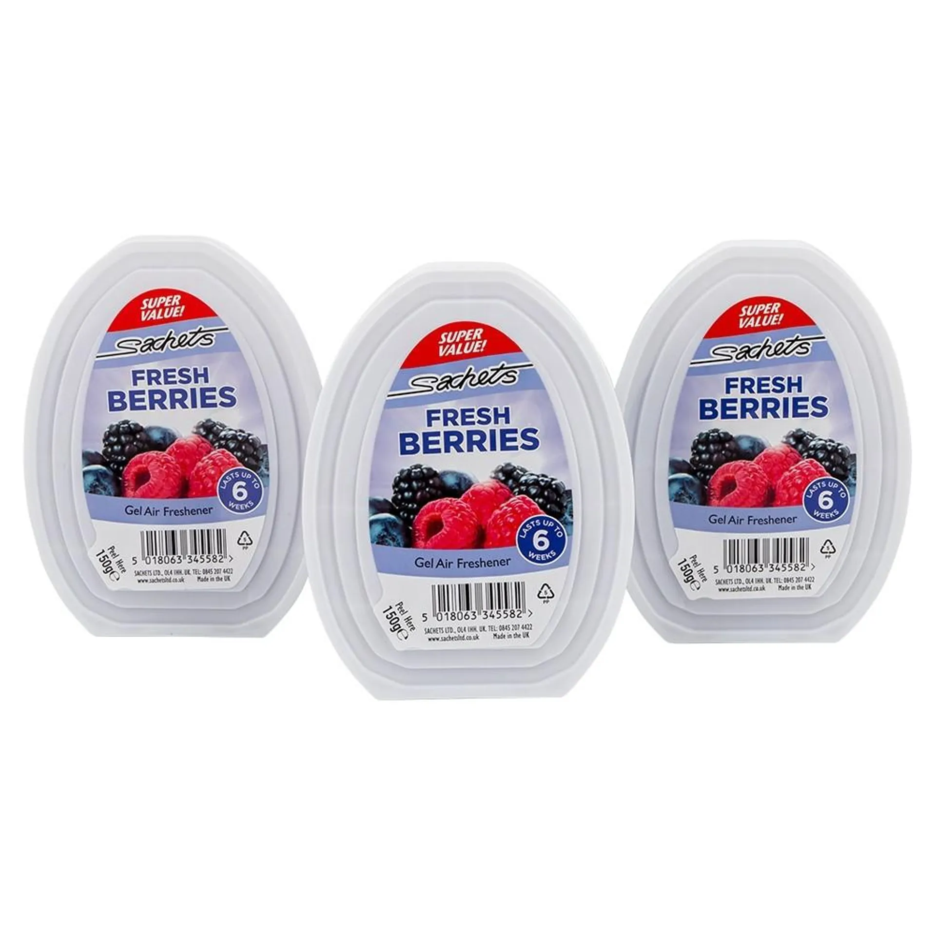 SOLID GEL AIR FRESHENER - FRESH BERRIES 3 PACK