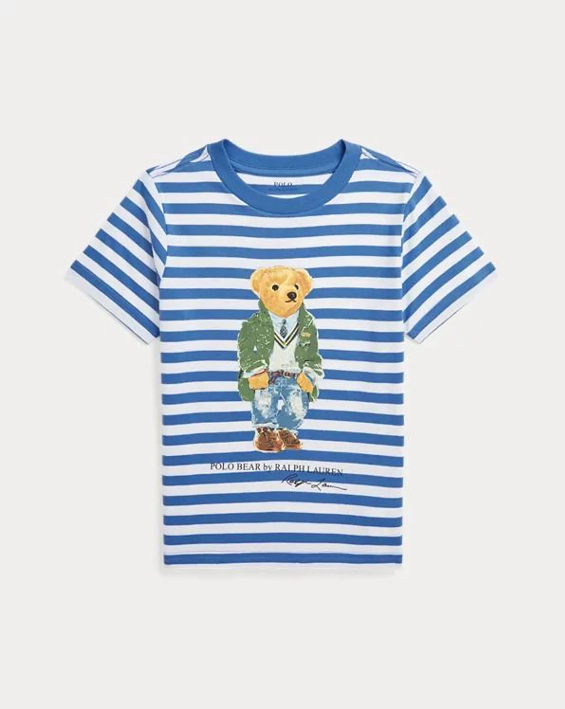 Polo Bear Striped Cotton Jersey T-Shirt