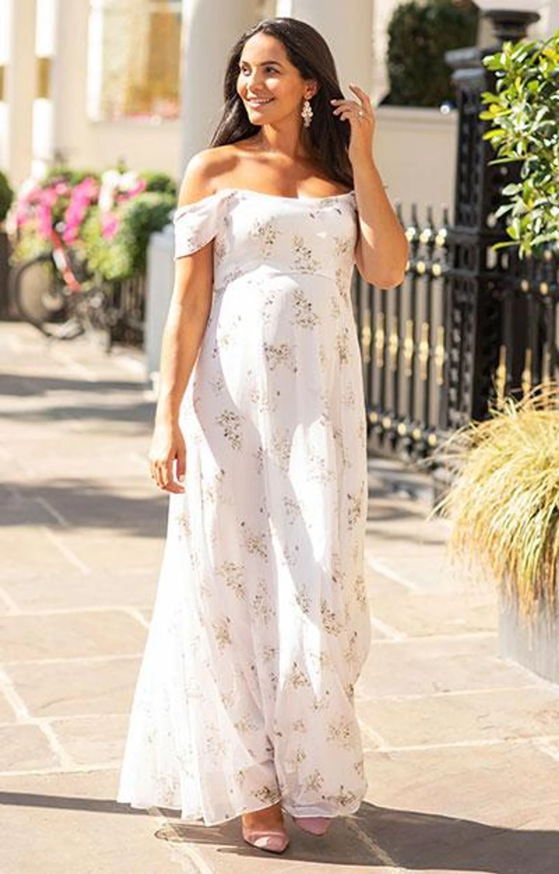 Felicity Off Shoulder Maternity Gown