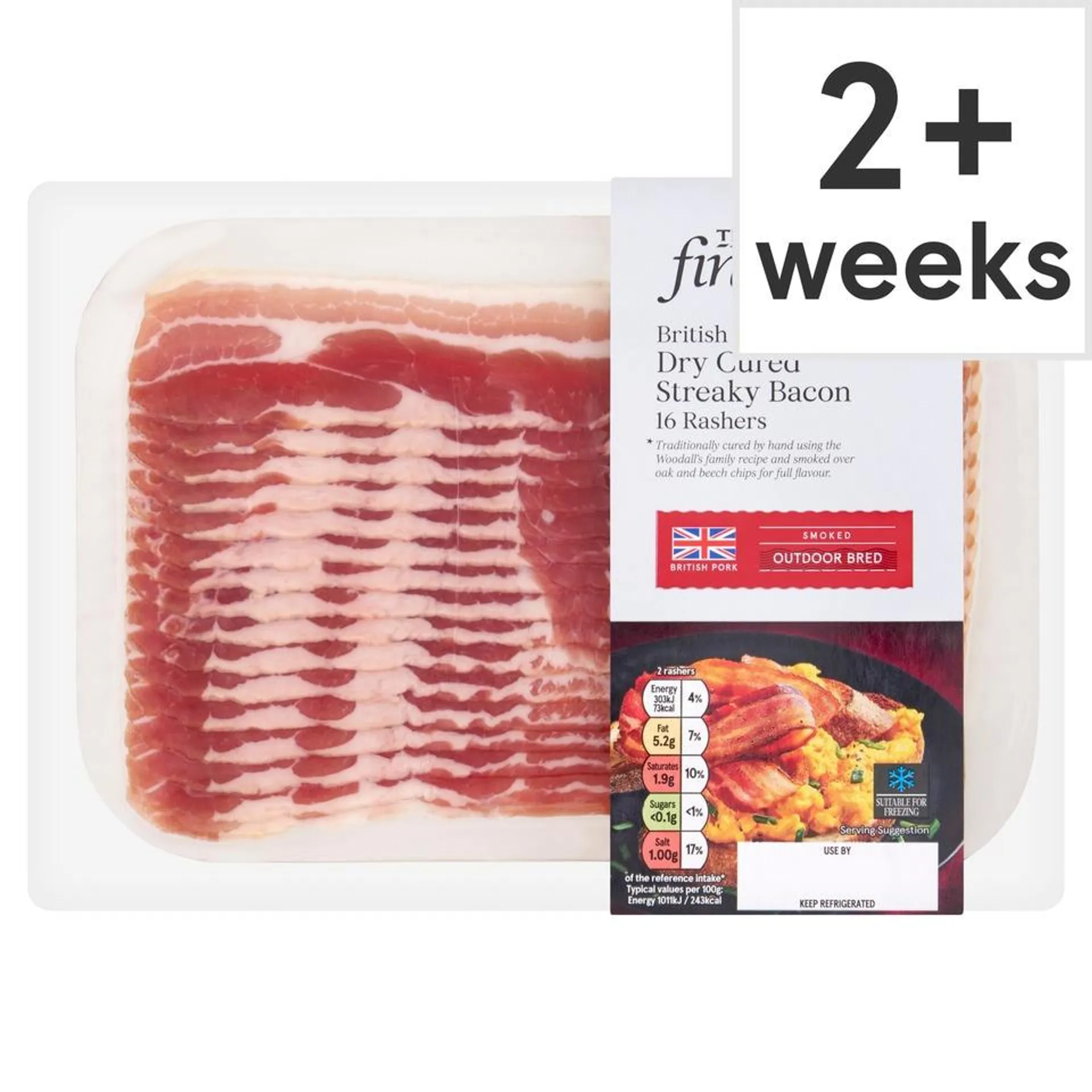 Tesco Finest Smoked Dry Cure Streaky Bacon 240G