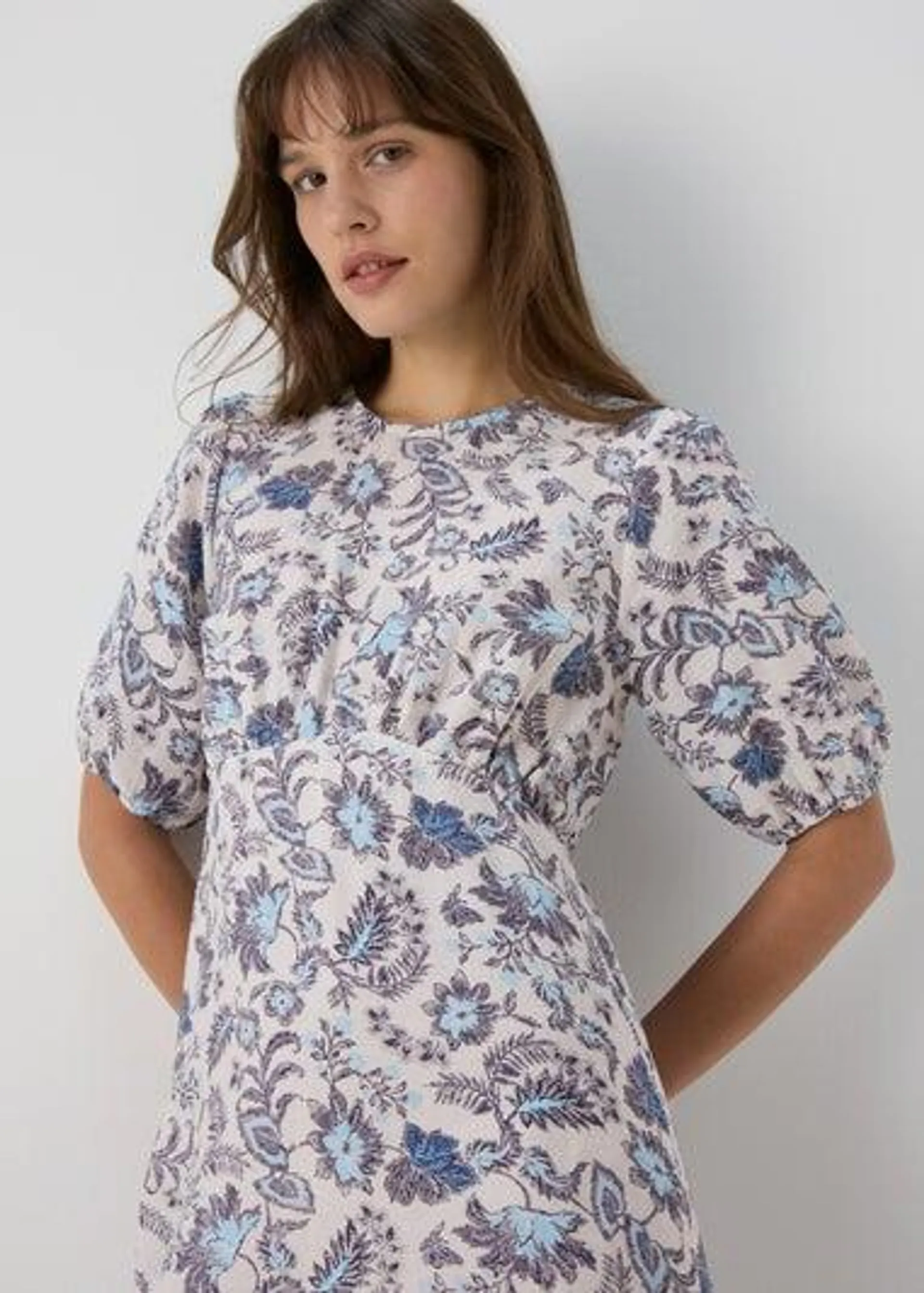 Blue Floral Mini Dress