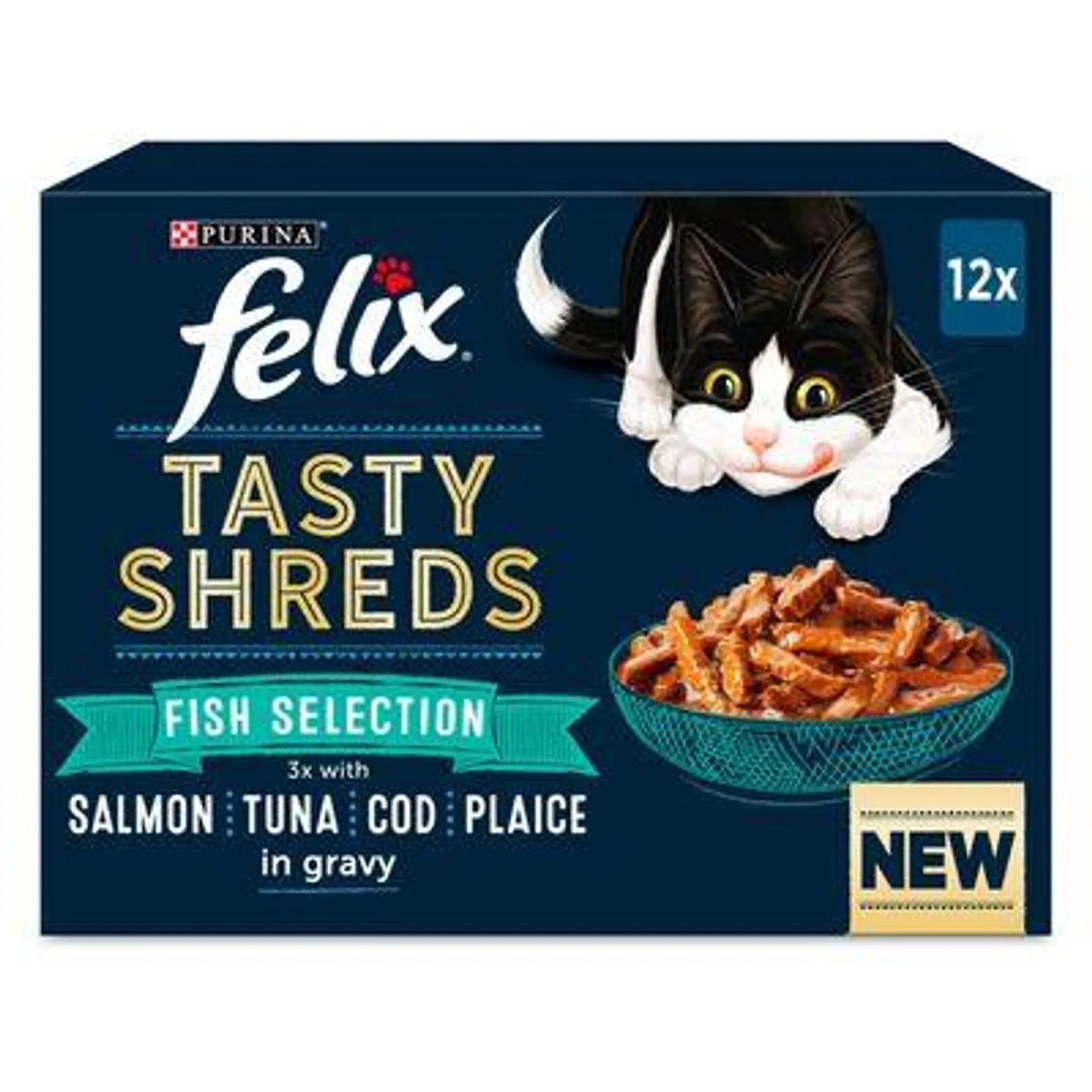 12 x 80g Felix Tasty Shreds Wet Cat Food - 10% Off! *