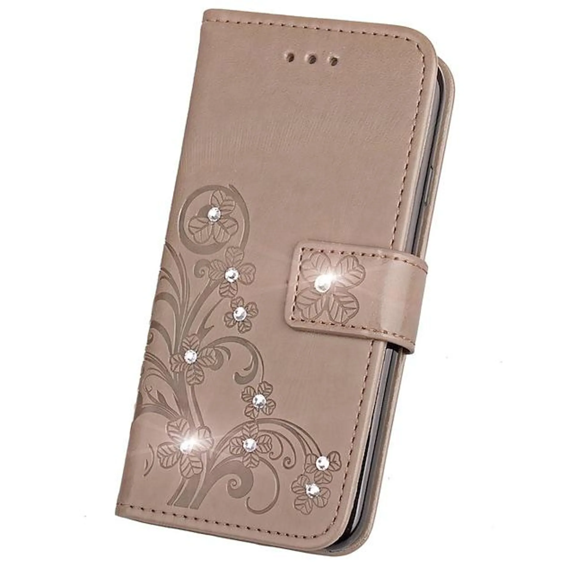 Phone Case For Samsung Galaxy Full Body Case A3 A5 A7(2017) A5(2016) A3(2016) Wallet Card Holder Rhinestone Solid Colored Hard PU Leather