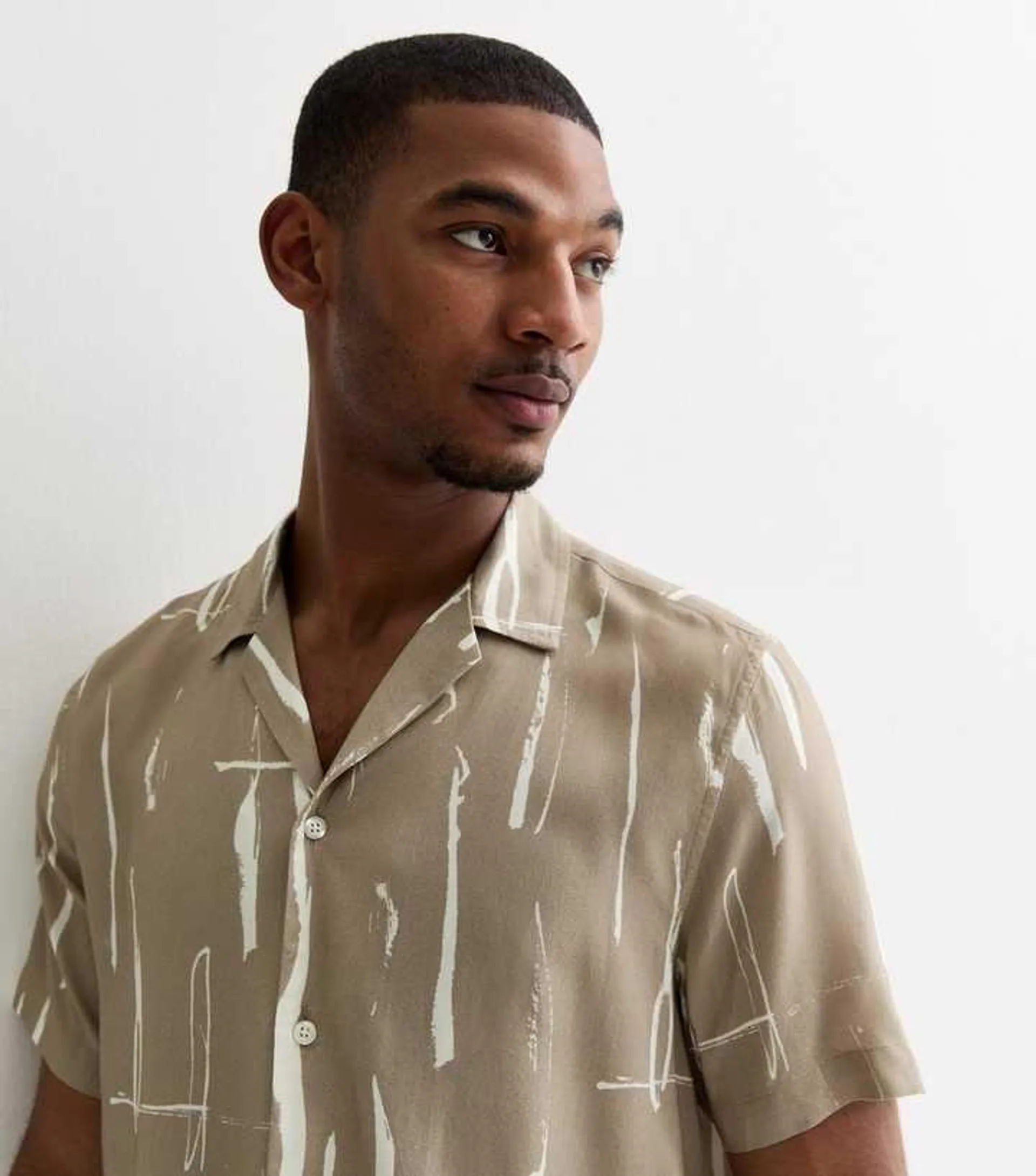 Light Brown Mark Making Short Sleeve Shirt