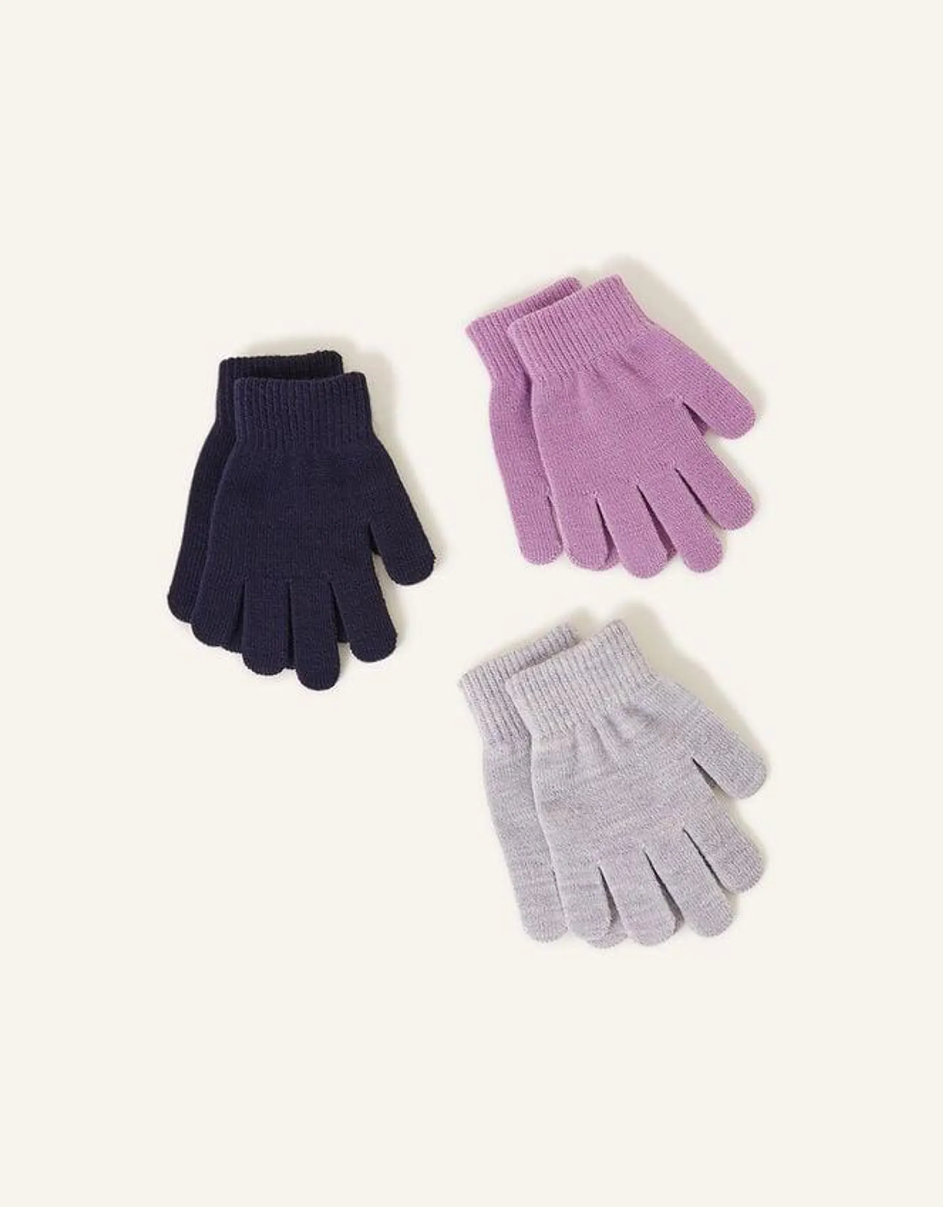 Girls Gloves Set of Three Multi