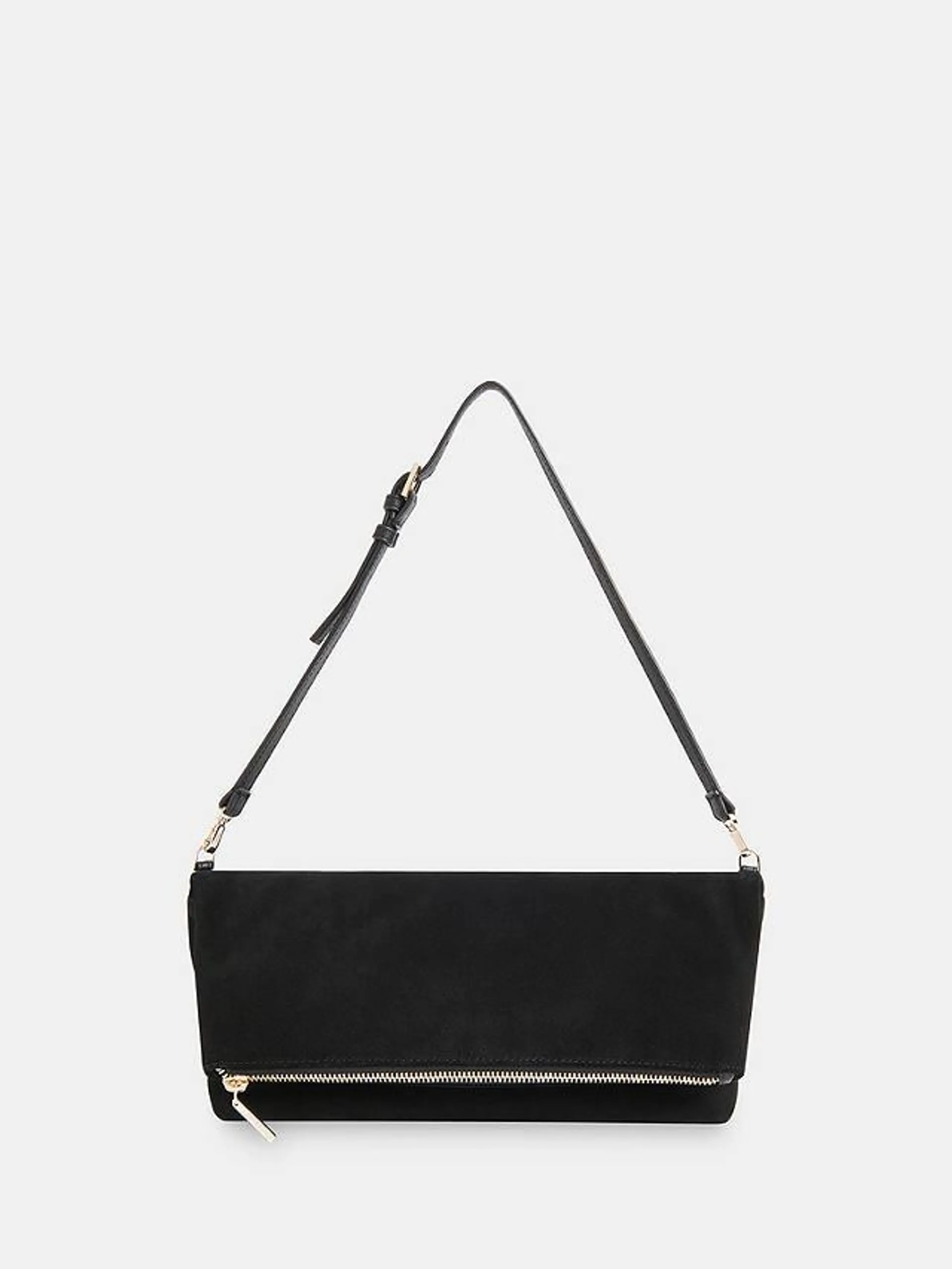 Sofia Foldover Bag, Black