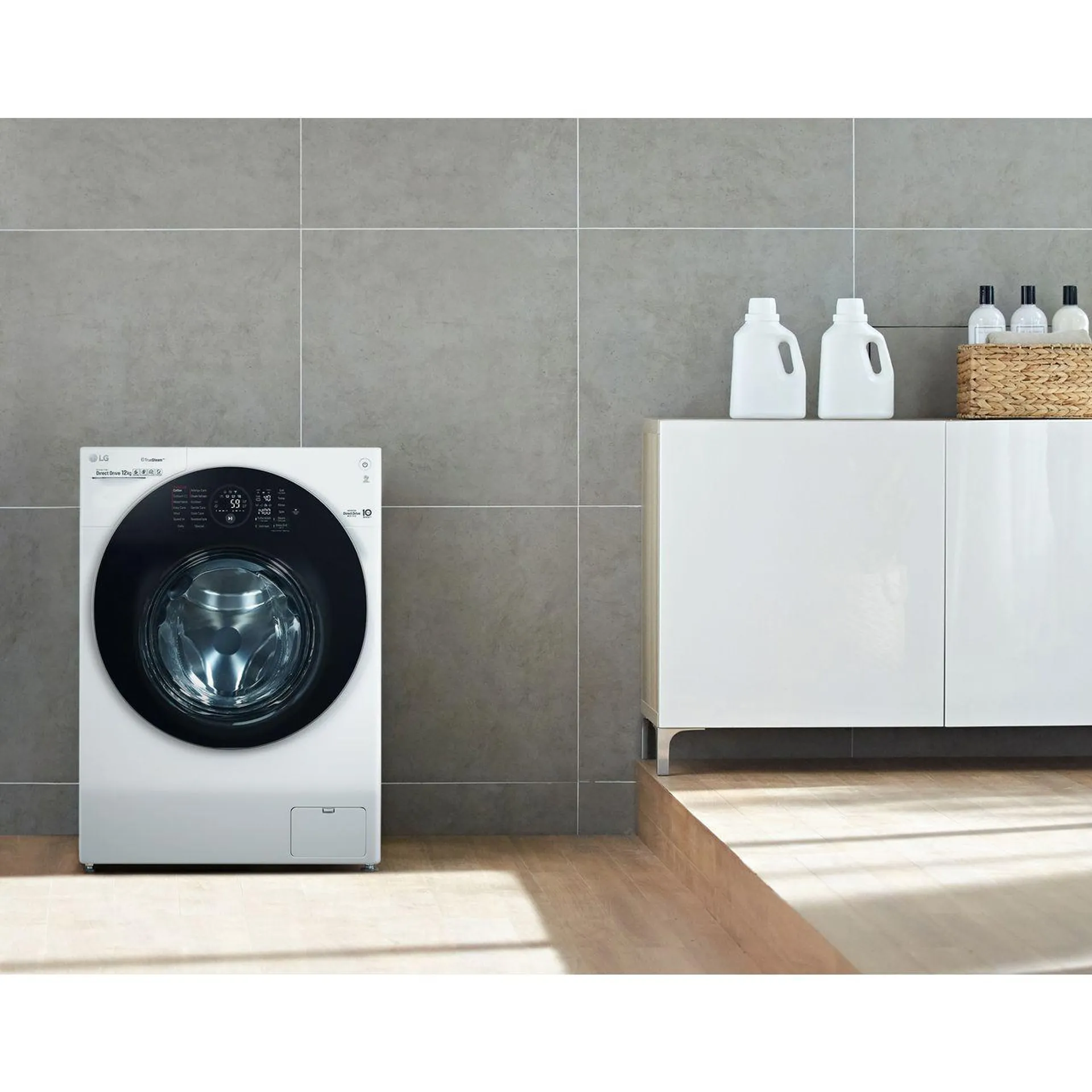 LG TrueSteam™ FH4G1BCS2 12kg Washing Machine with 1400 rpm - White - A Rated