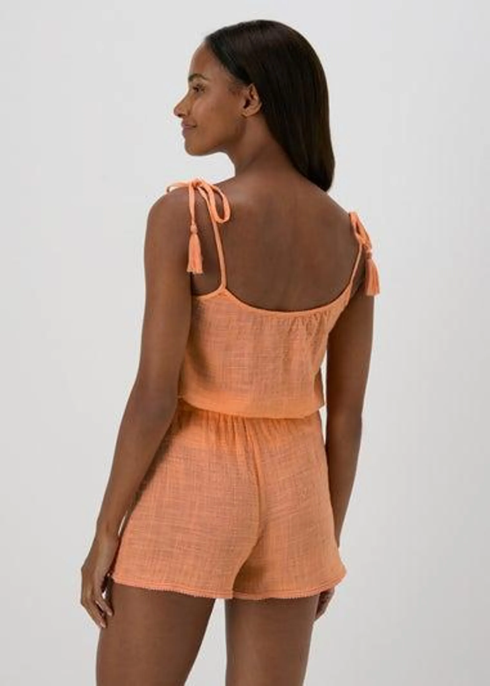 Orange Co Ord Tie Waisted Shorts