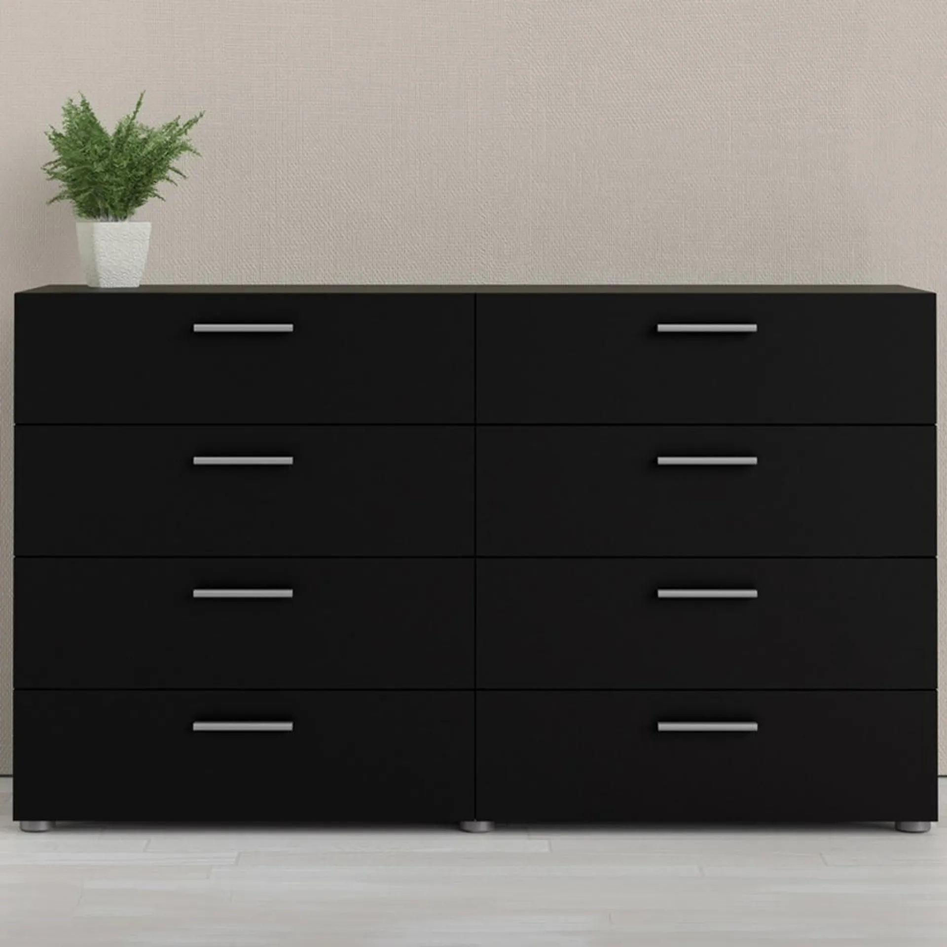 Florence 8 Drawer Black Chest of Drawers