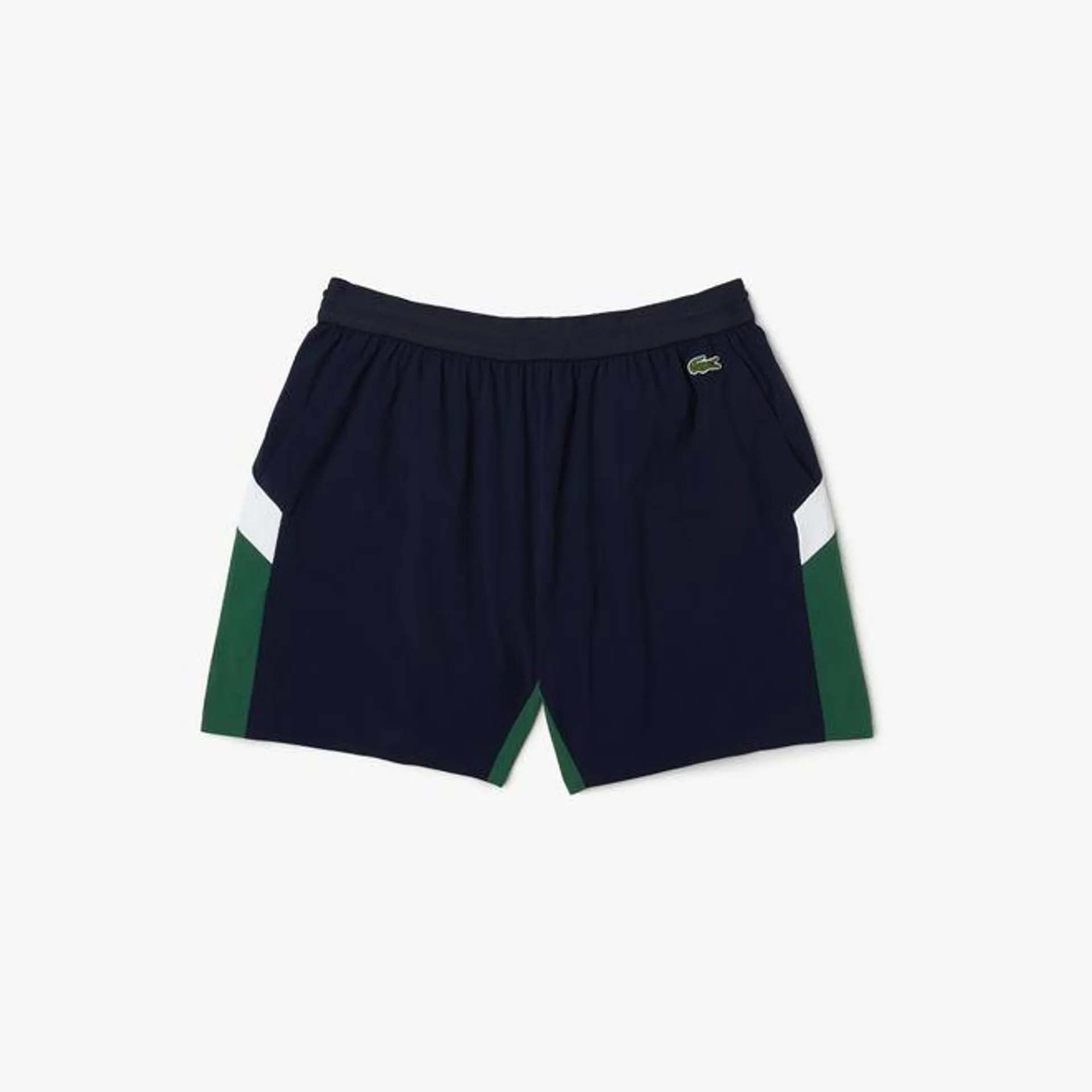 Lacoste Recycled Polyamide Colourblock Swimming Trunks in Navy