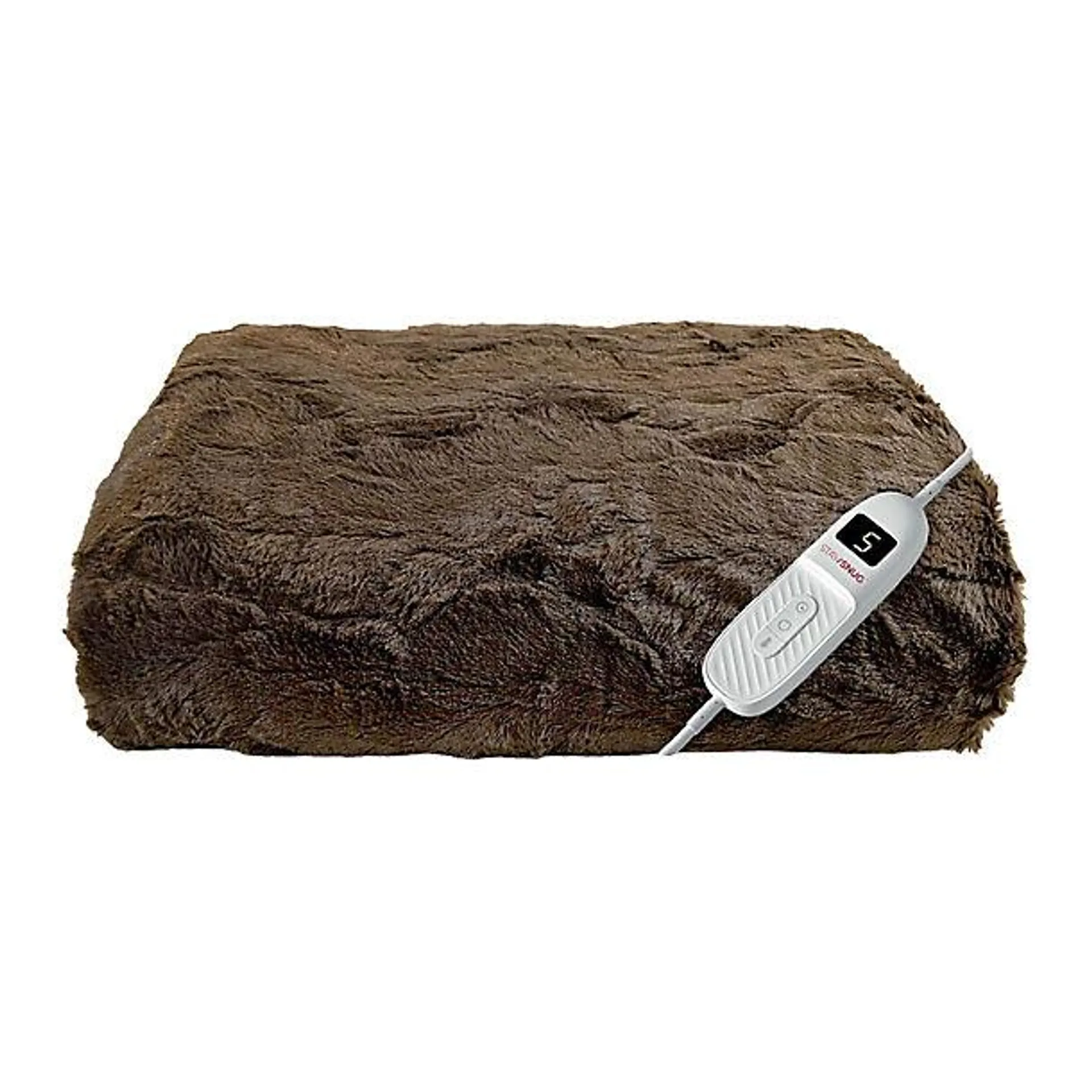 StaySnug Brown Arctic Faux Fur Heated Throw