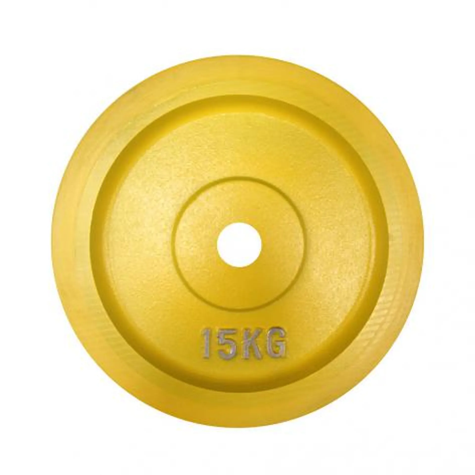 Body Power 15Kg Rubber Edged BUMPER Olympic Discs - Yellow (x2)
