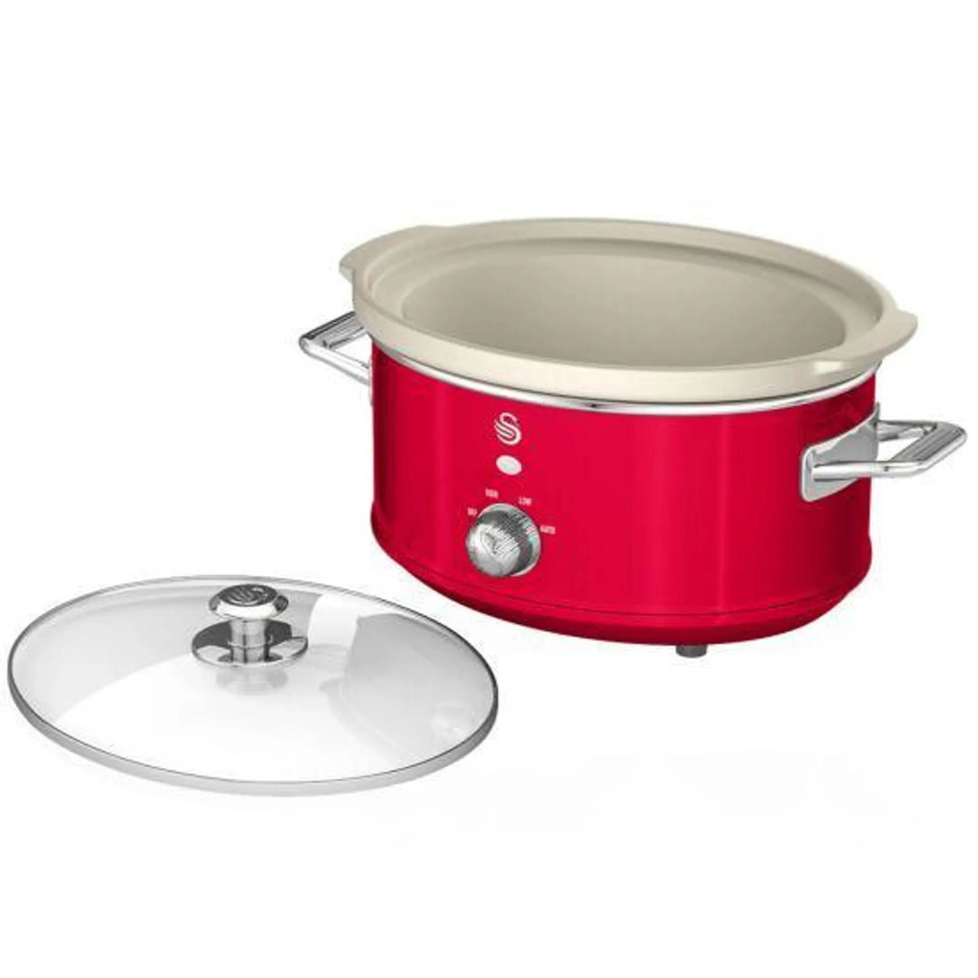 Swan SF17021RN 3.5L Retro Slow Cooker - Red