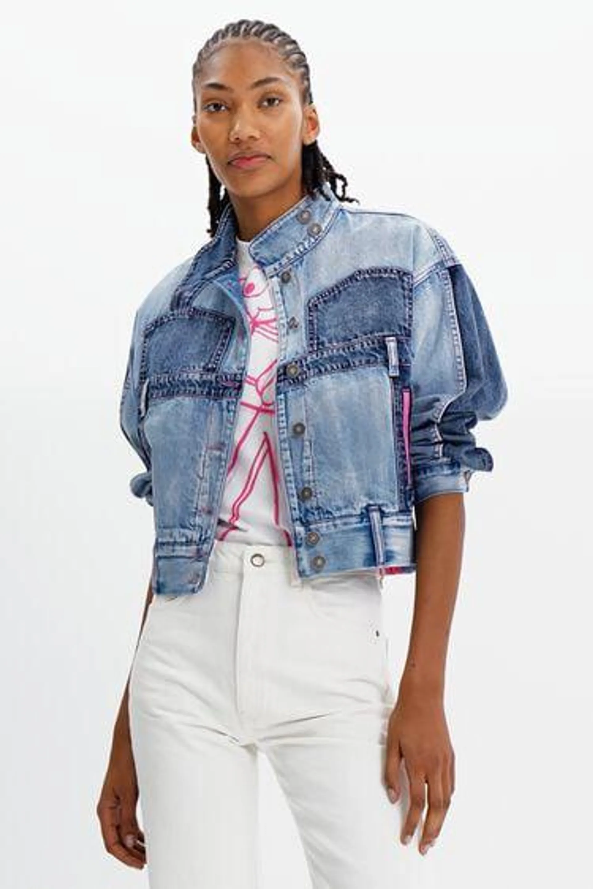 Oversize Pink Panther denim jacket