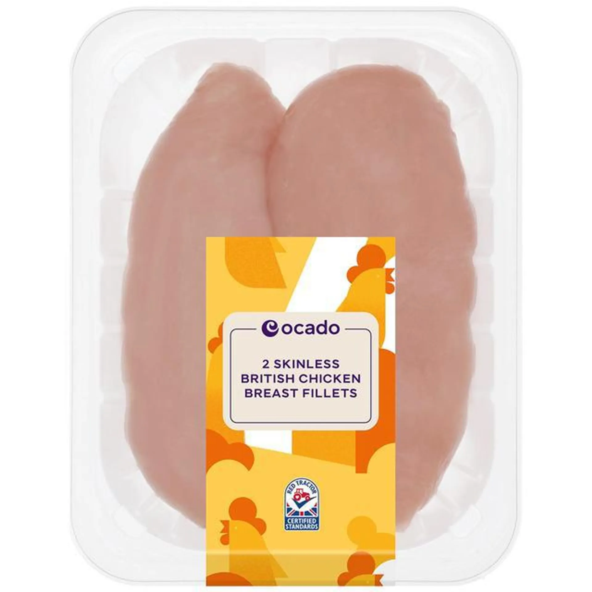 Ocado 2 Skinless British Chicken Breast Fillets 350g