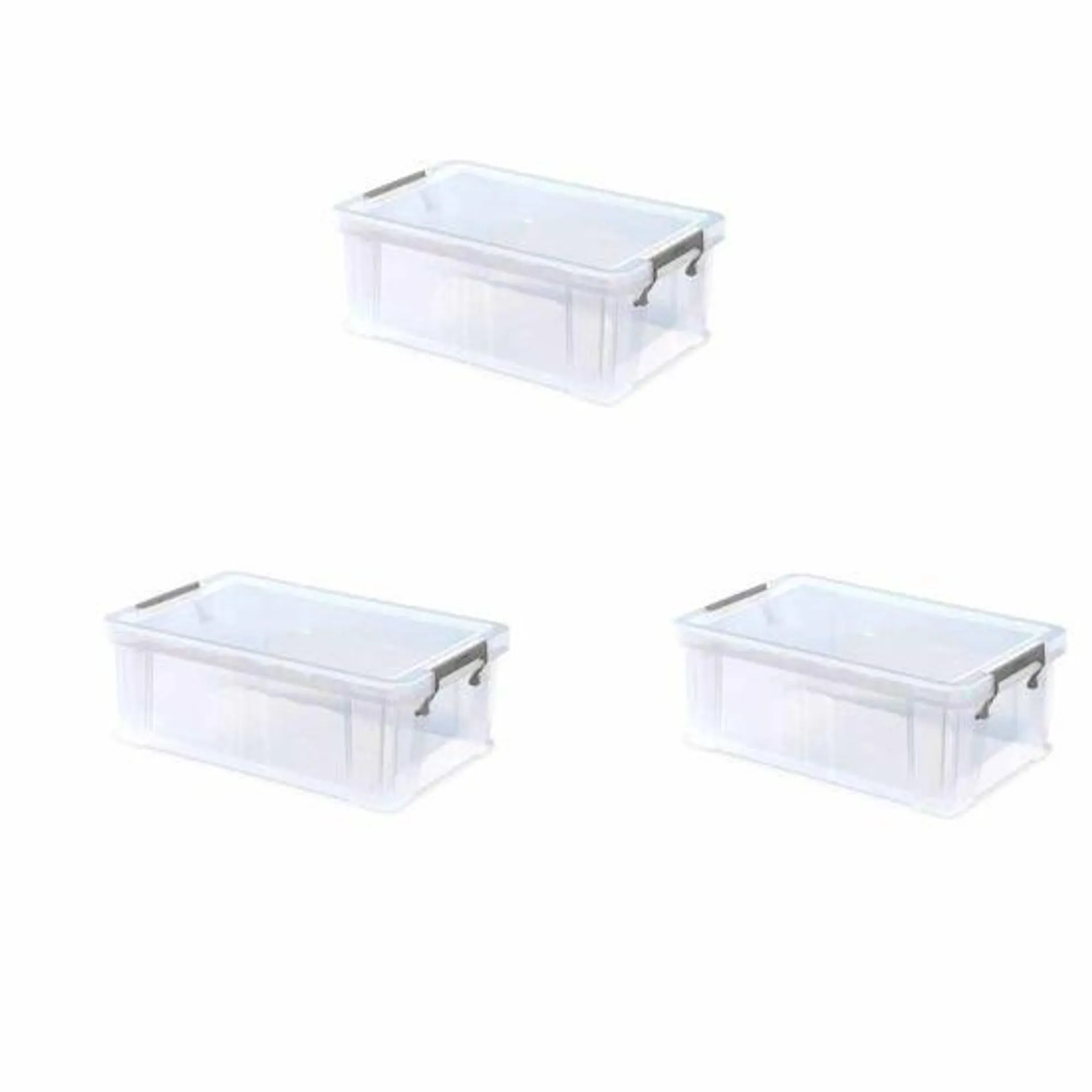 Whitefurze Allstore Plastic Storage Box 10 Litre Pack of 3
