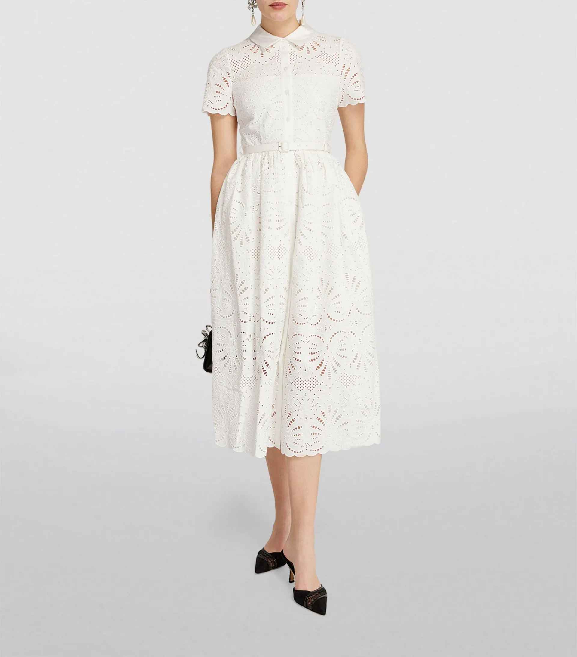 Cotton Embroidered Midi Dress