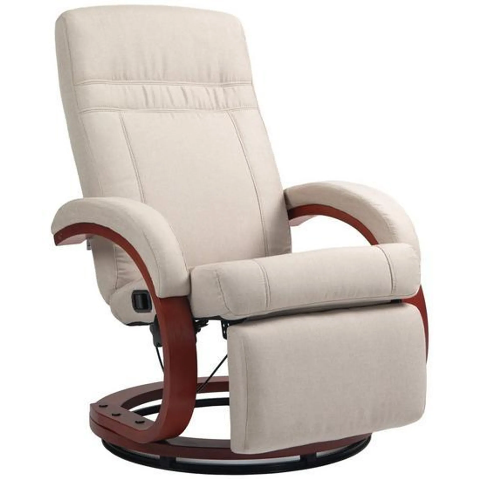 Swivel Recliner Chair with Footrest Wood Base for Living Room