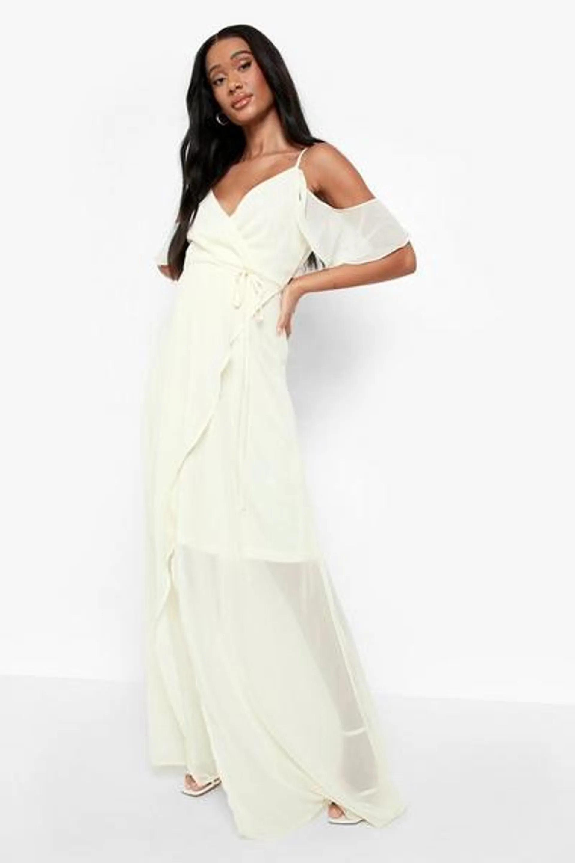 Maternity Occasion Cold Shoulder Maxi Dress
