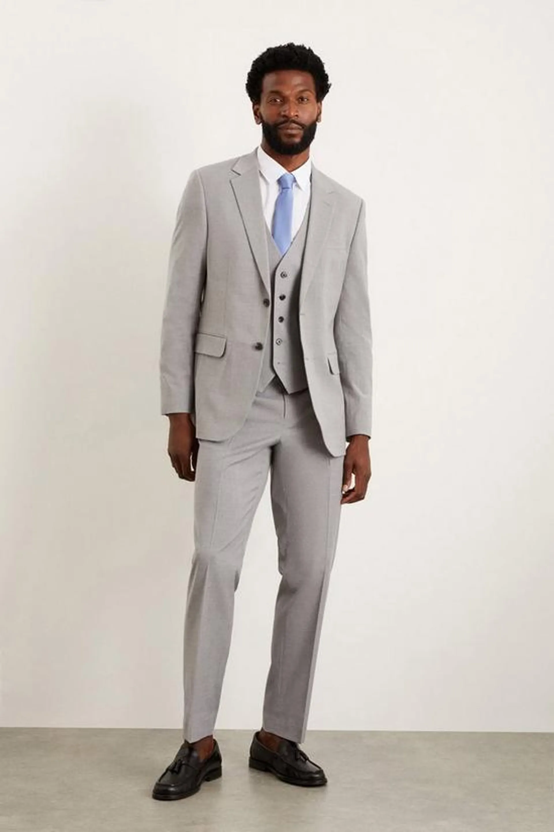 Plus Tailored Fit Light Grey Essential Suit Trousers