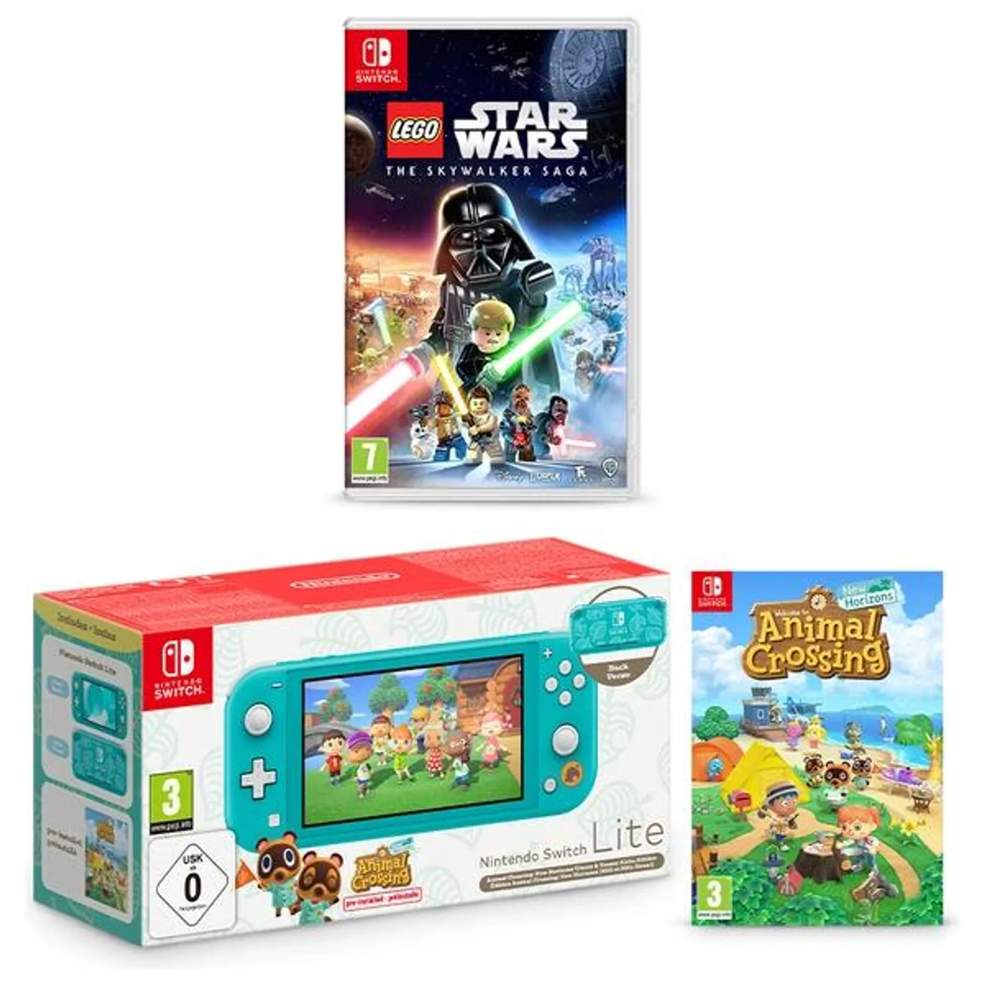 Nintendo Switch Lite Animal Crossing: New Horizons Timmy & Tommy's Edition & LEGO Star Wars: The Skywalker Saga