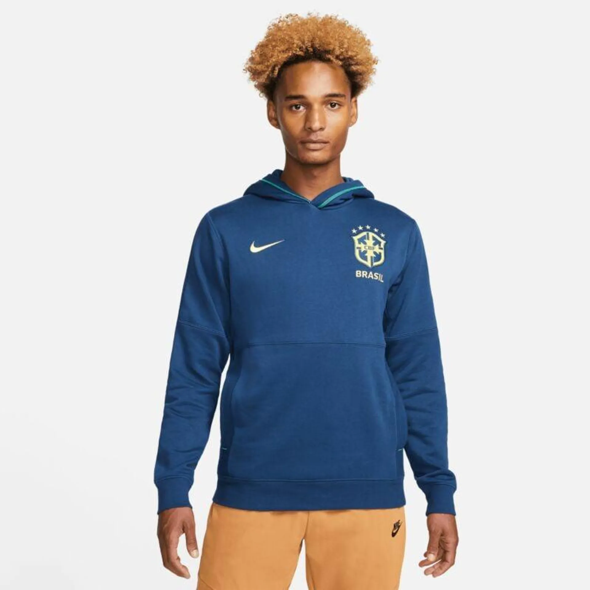 Nike Brazil Travel Fleece Hoodie - Blue 2022-2023