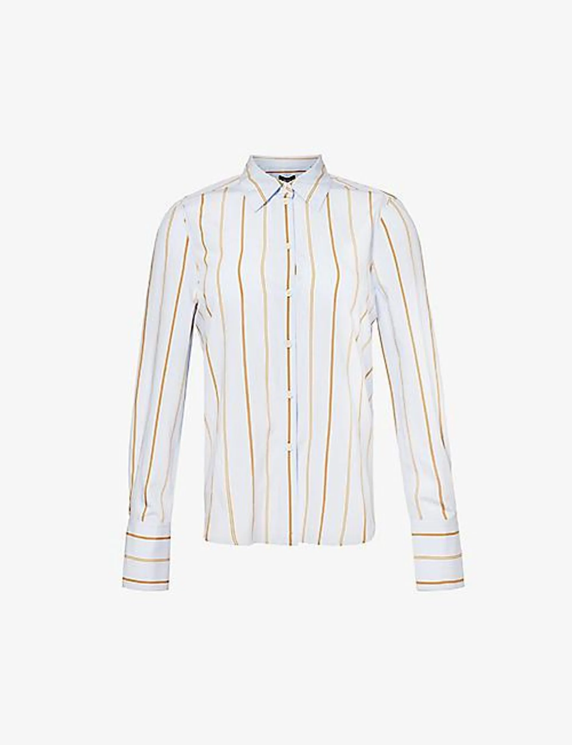 Striped semi-sheer woven shirt