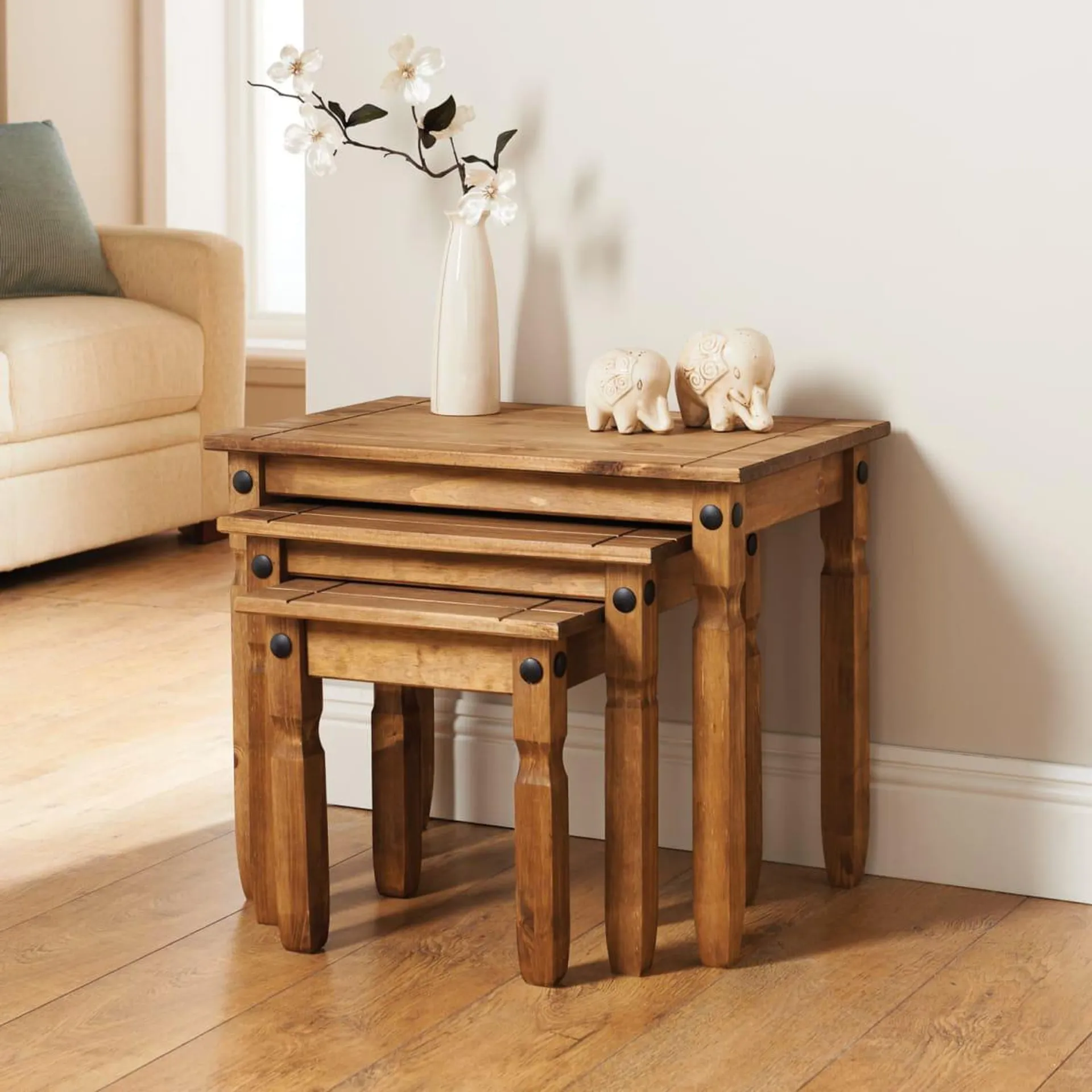 Rio Nest of 3 Tables - Pine