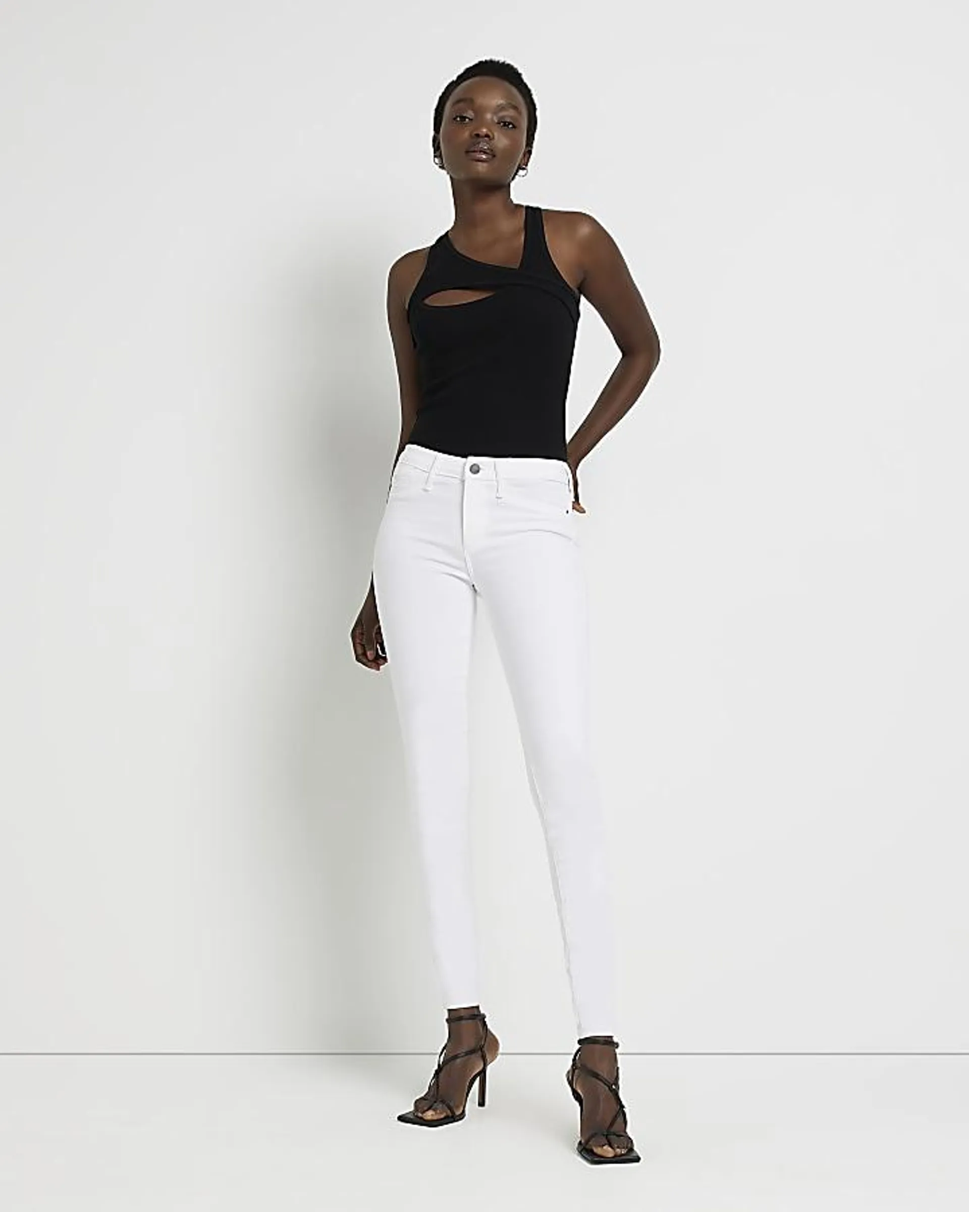 White Tall Molly mid bum sculpt skinny jeans