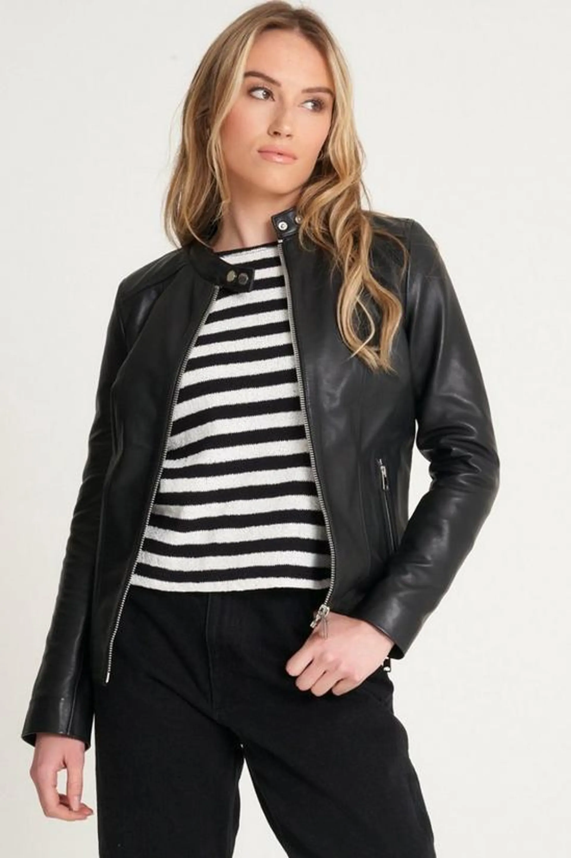 Real Leather Racer Jacket