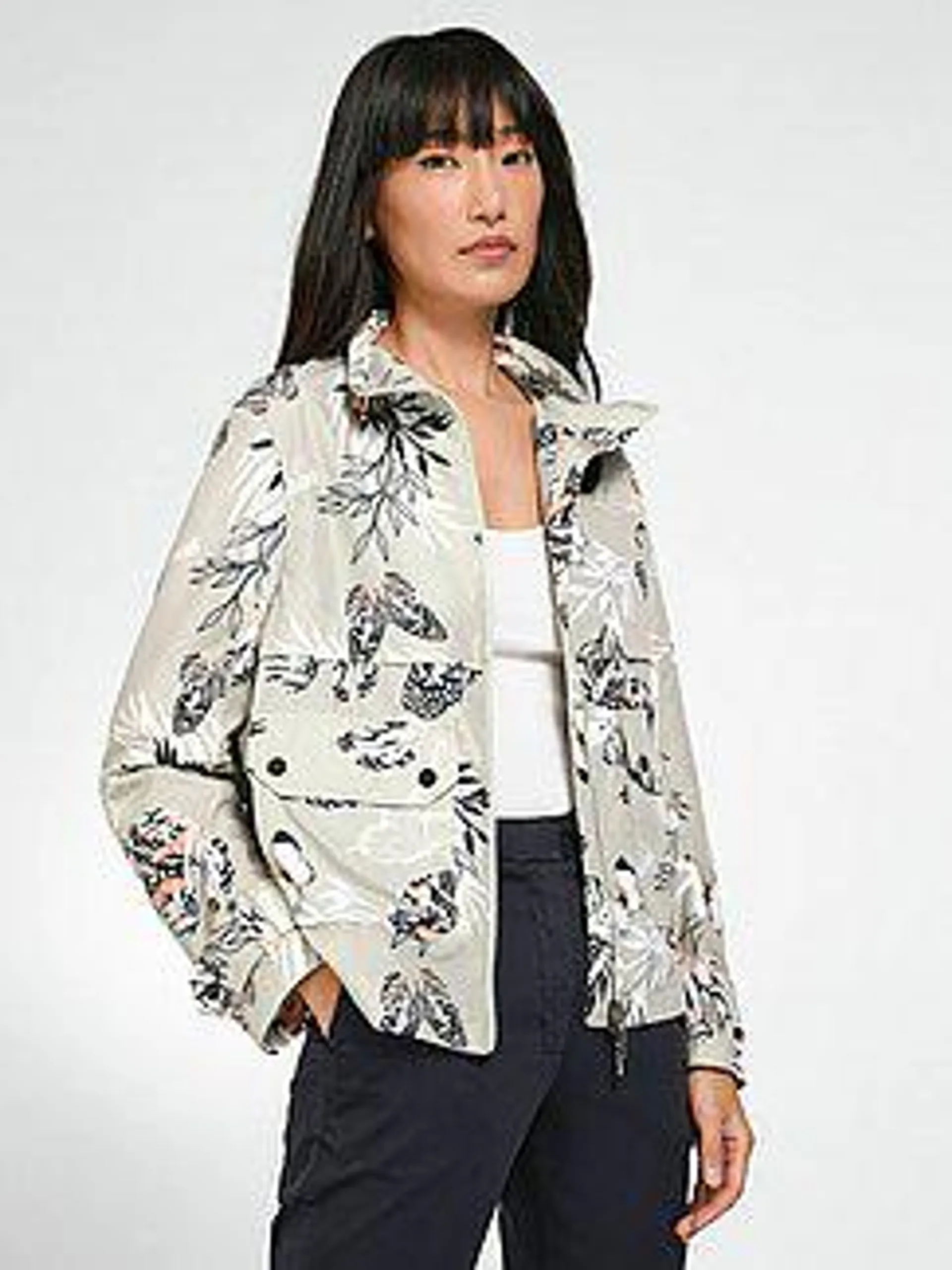 Blouson jacket with butterfly print