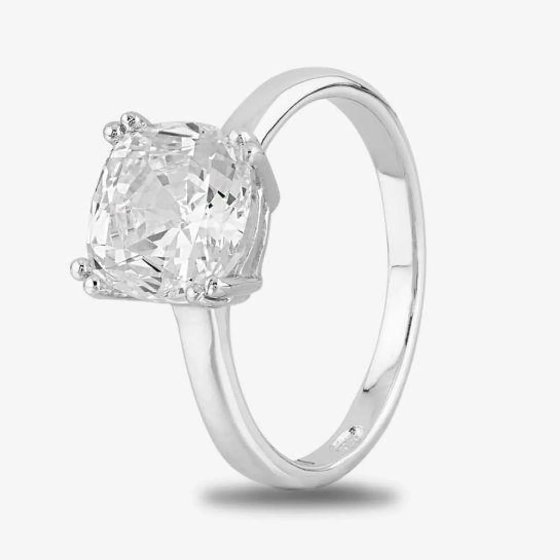 Starbright Silver 8mm Cushion-Cut Cubic Zirconia Ring E3858R(8X8M) 3A