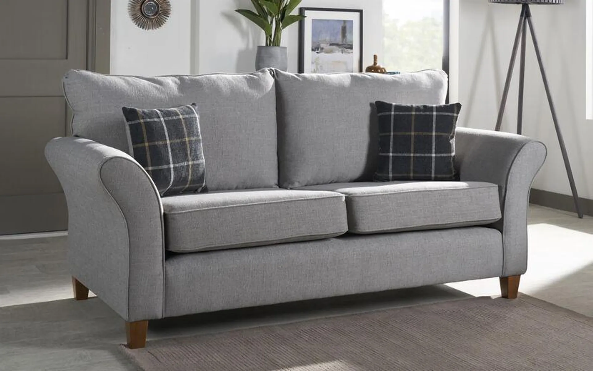 Hugo Fabric 3 Seater Standard Back Sofa