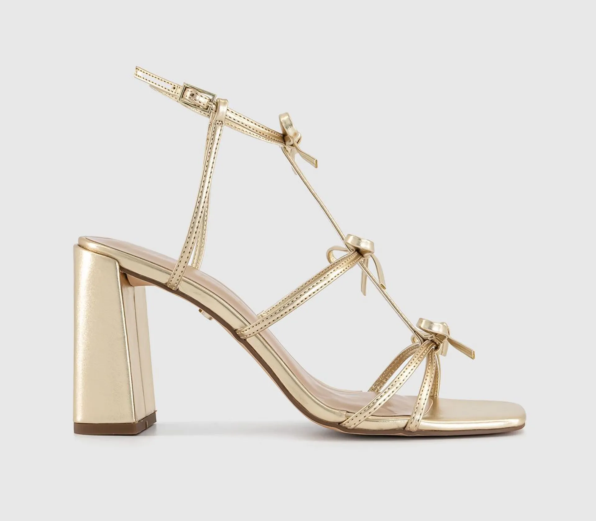 Henley Bow Detail Block Heel Sandals