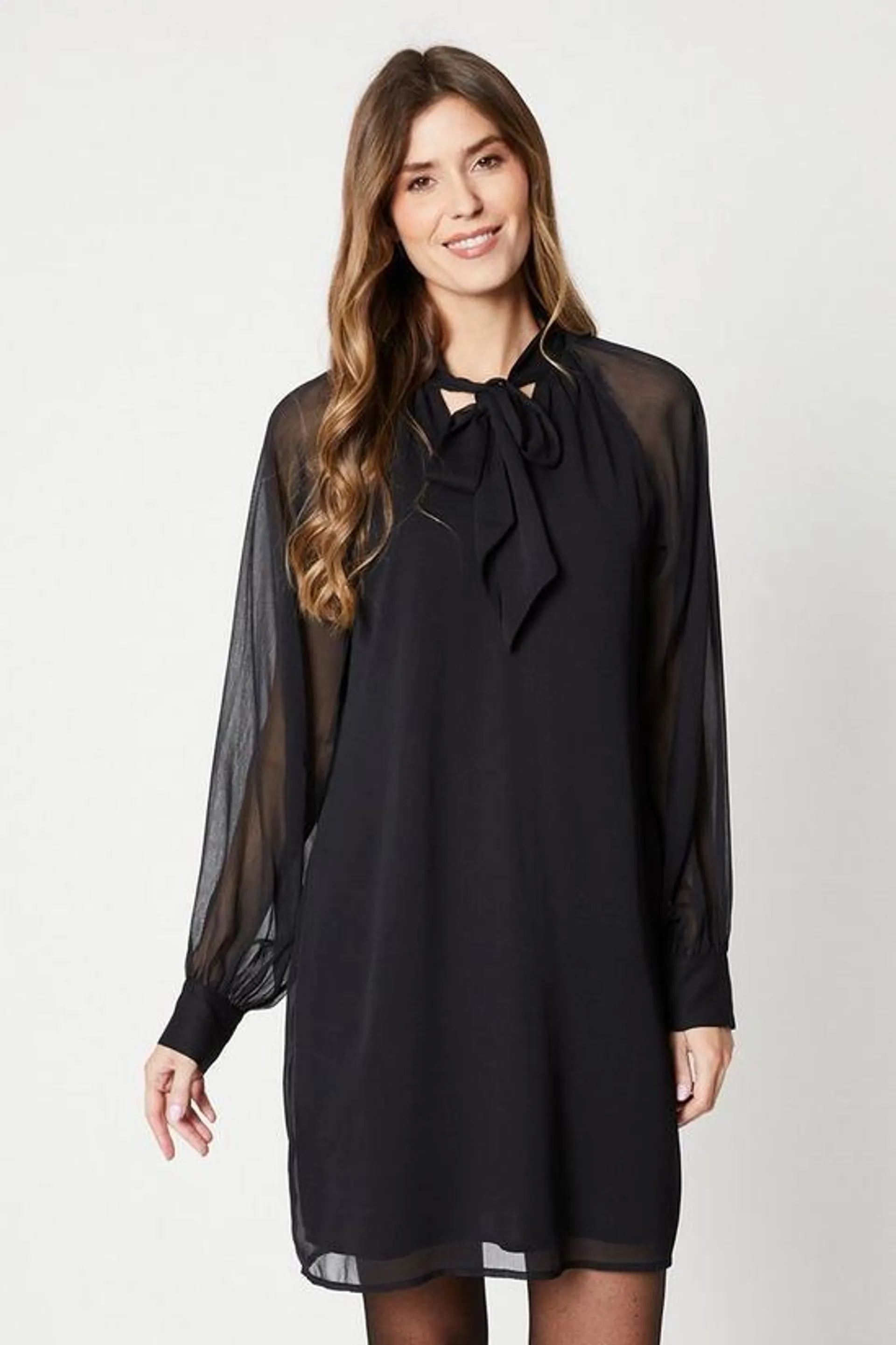 Balloon Sleeve Shift Dress