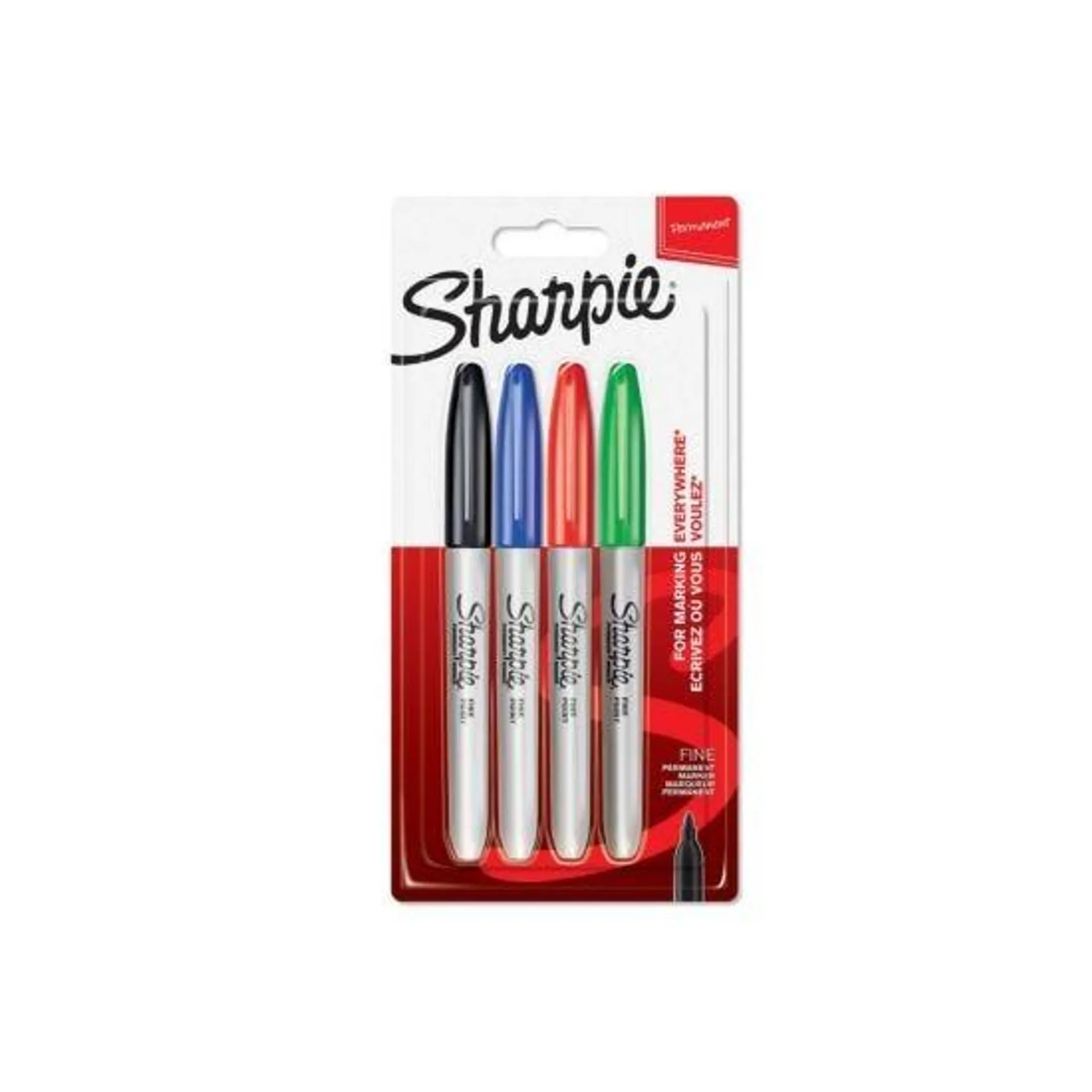 Sharpie Marker Pens Permanent Fine Point Pack of 4