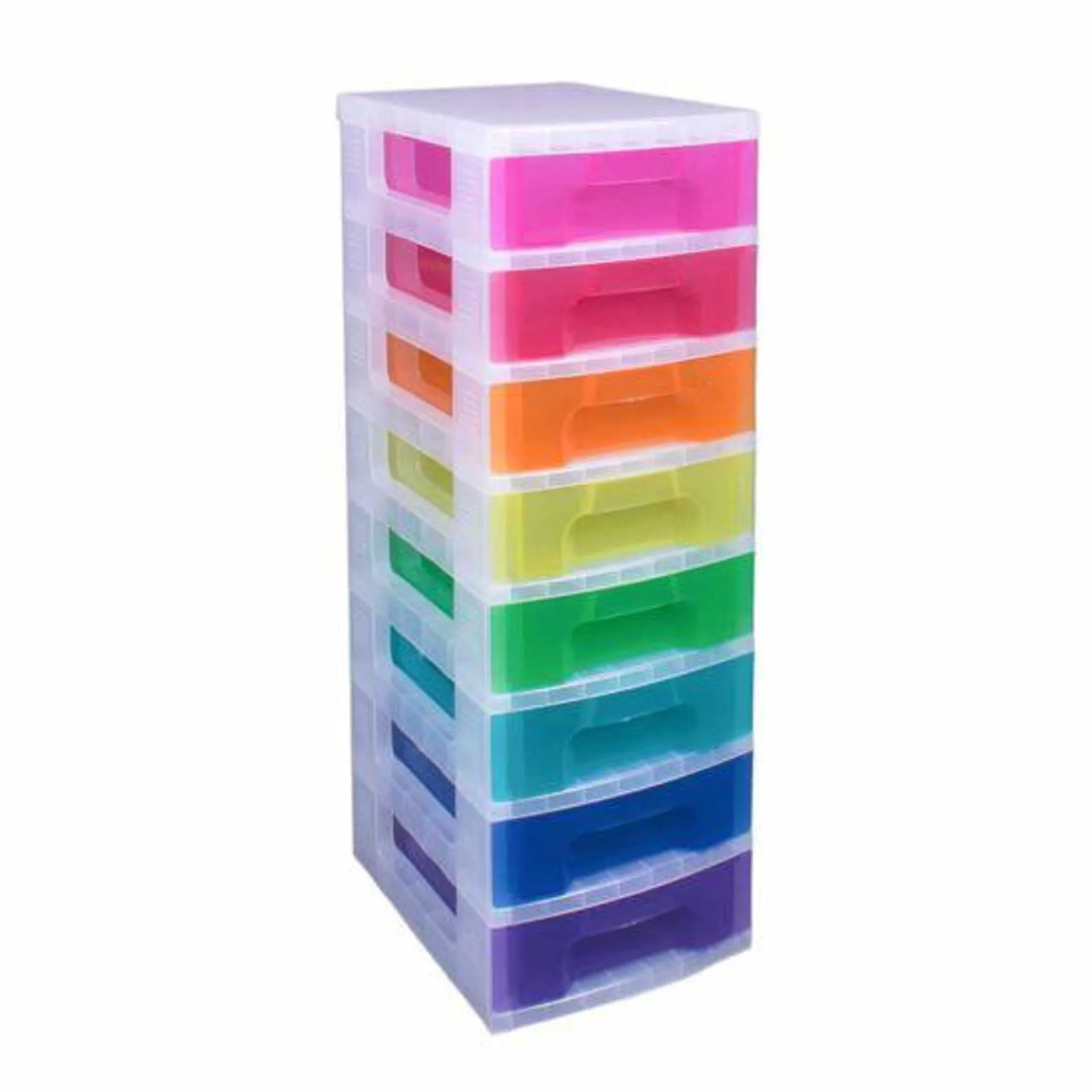 Really Useful Storage Drawer Unit Clear/Rainbow 8x7 Litre