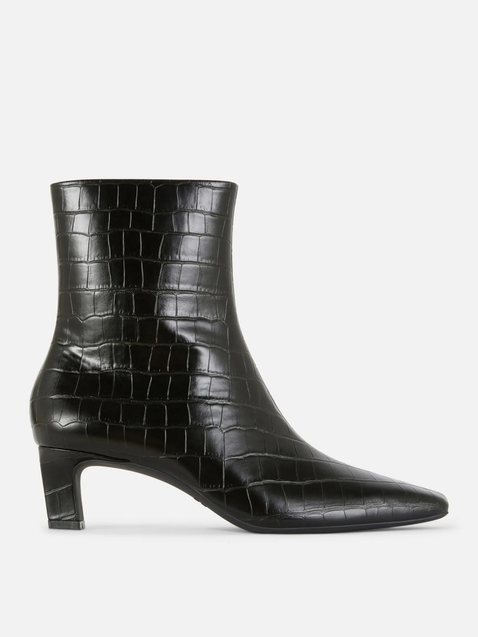 Square Toe Heeled Ankle Boots