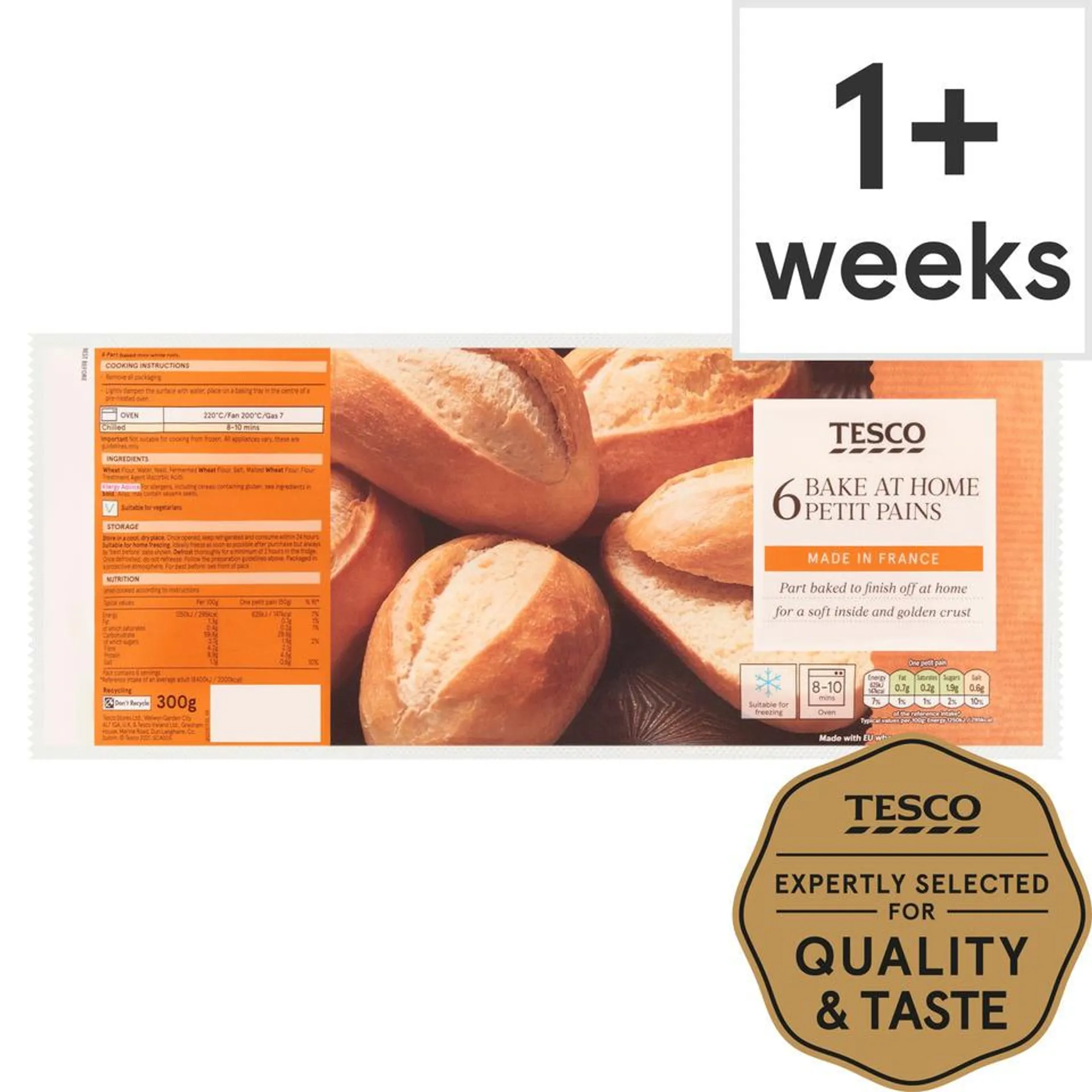 Tesco Bake At Home Petit Pain 6 Pack