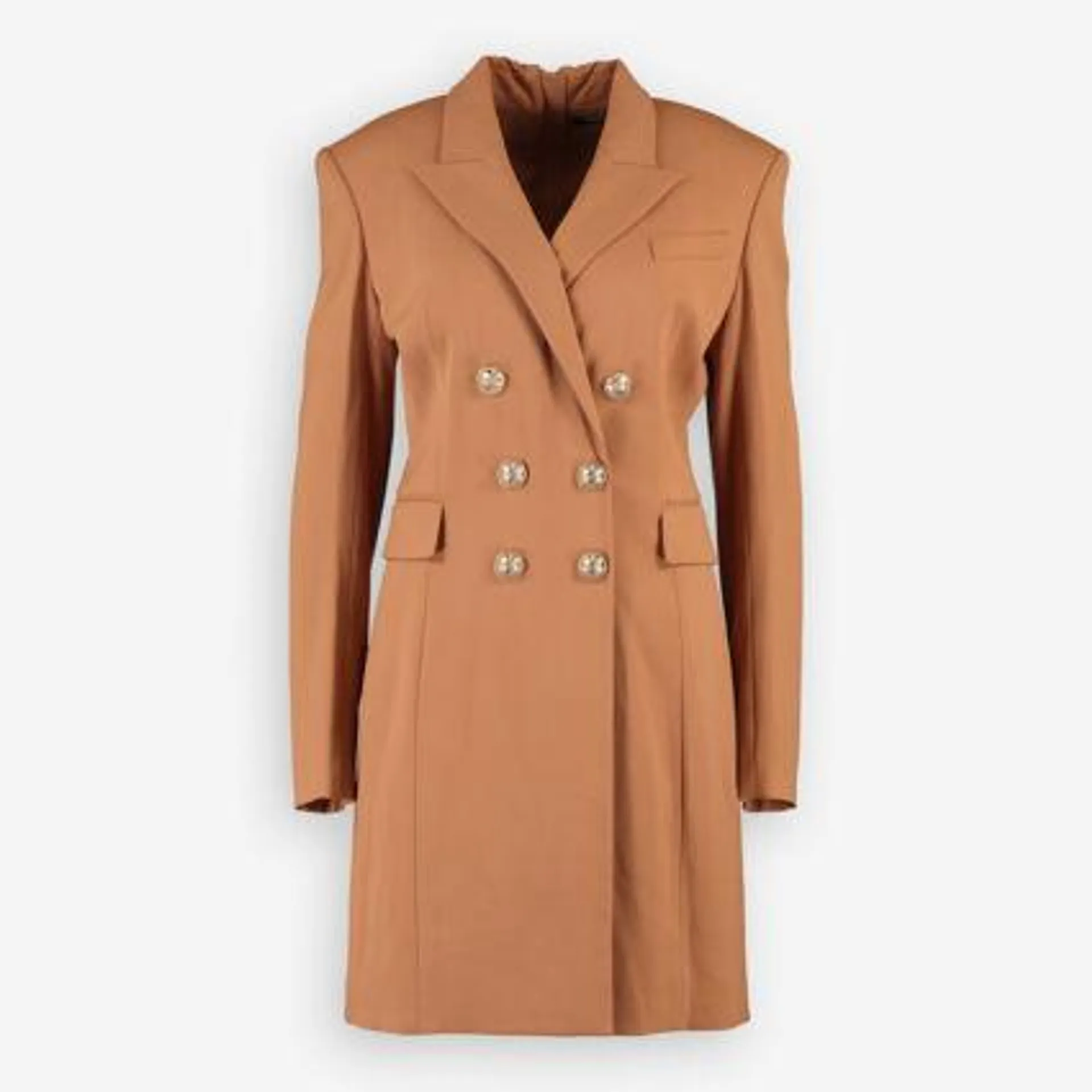 Brown Blazer Midi Dress