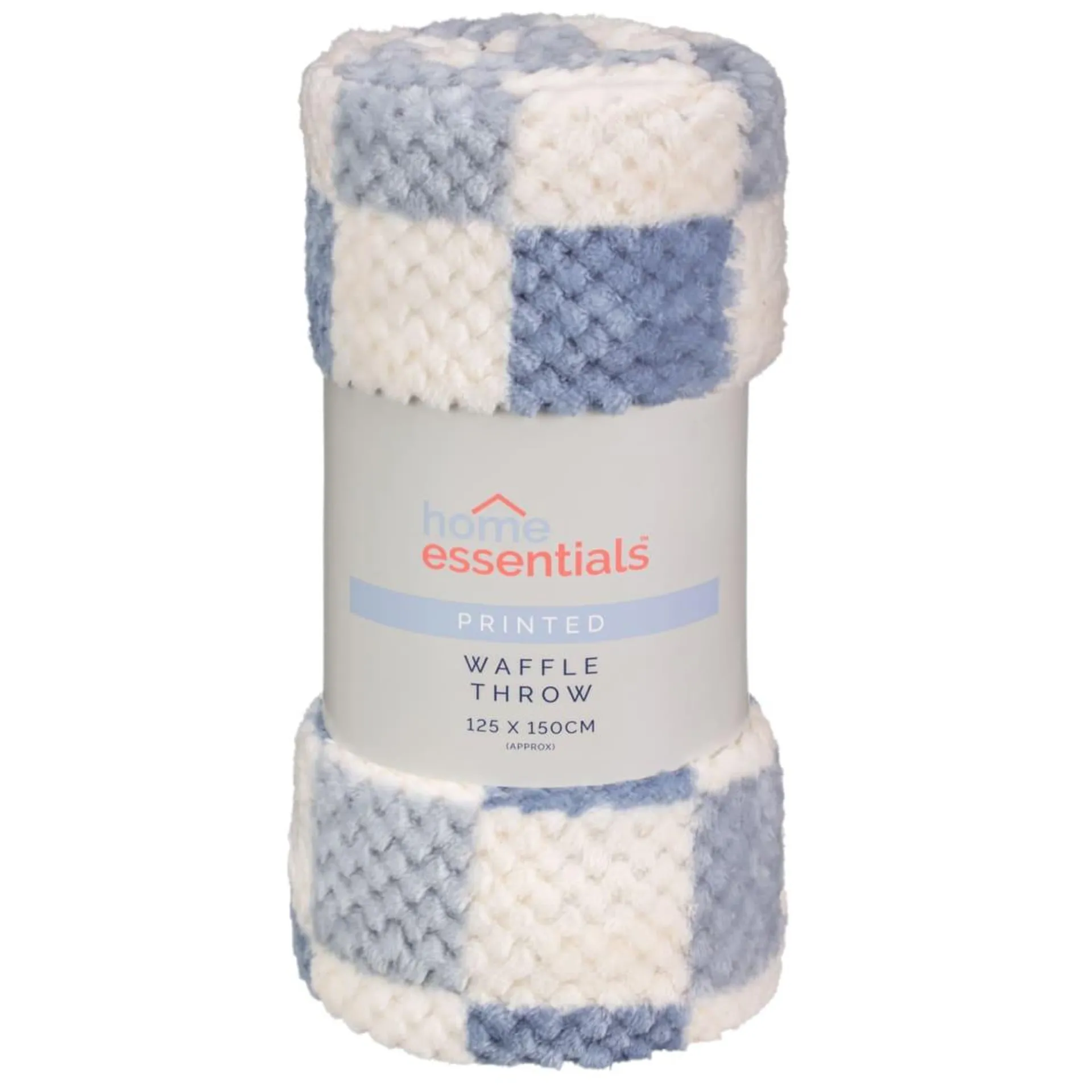 Home Essentials Printed Waffle Throw - Blue & White