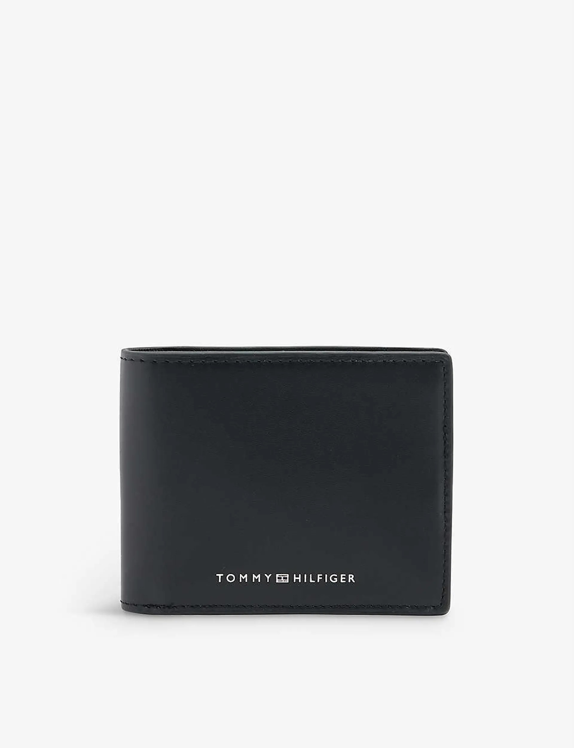 Modern monogrammed leather card holder