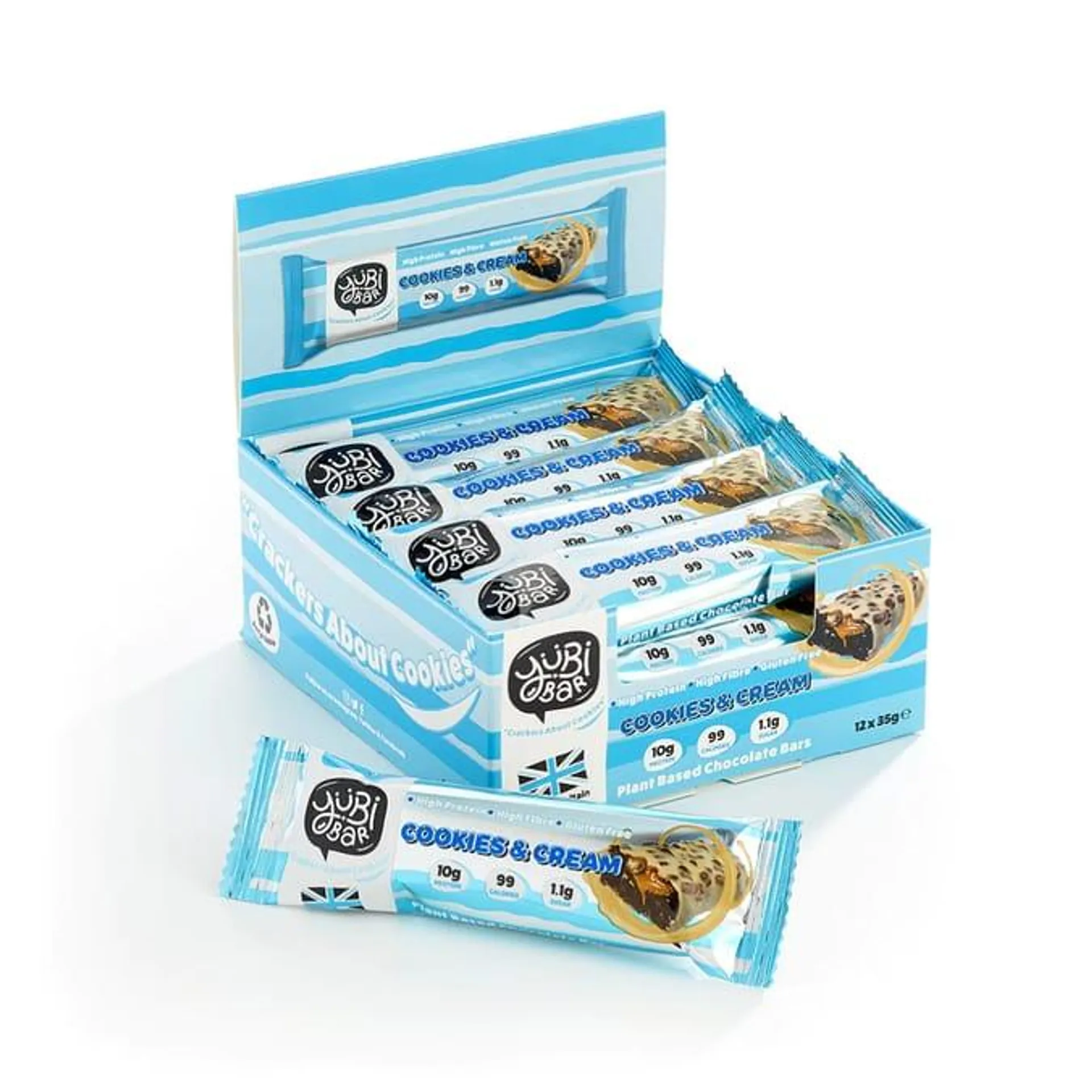 Yubi Bar Plant Based Chocolate Bar 12 Pack - Cookies & Cream