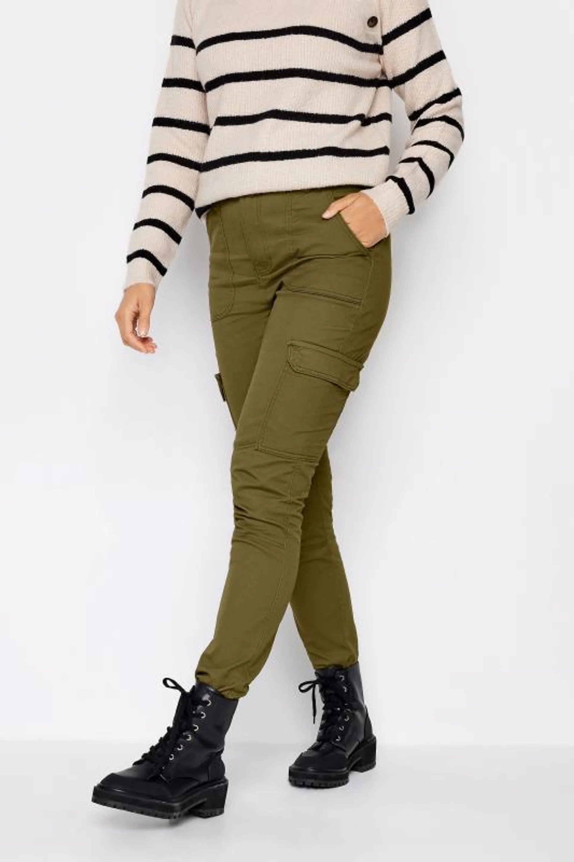 LTS Tall Khaki Green Cargo Skinny Jeans
