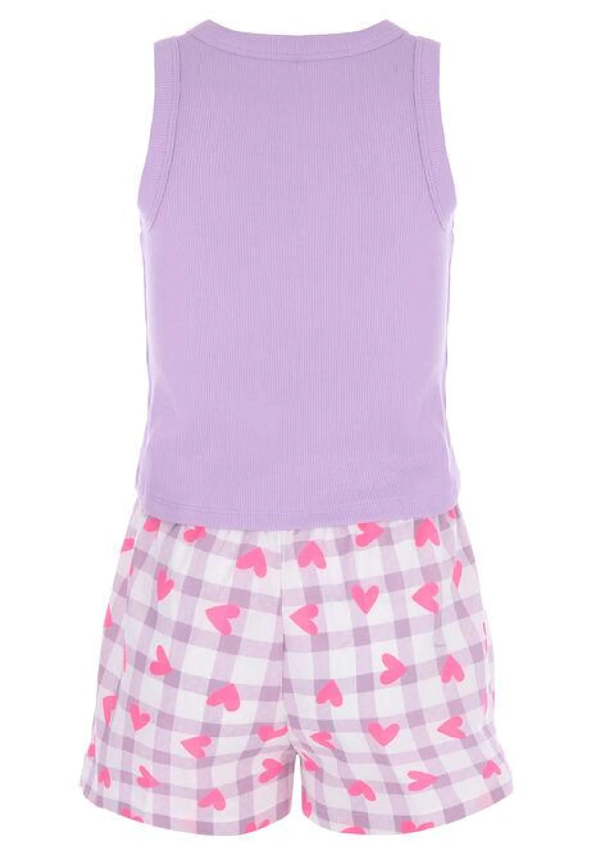 Older Girls Lilac Vest & Shorts PJ Set