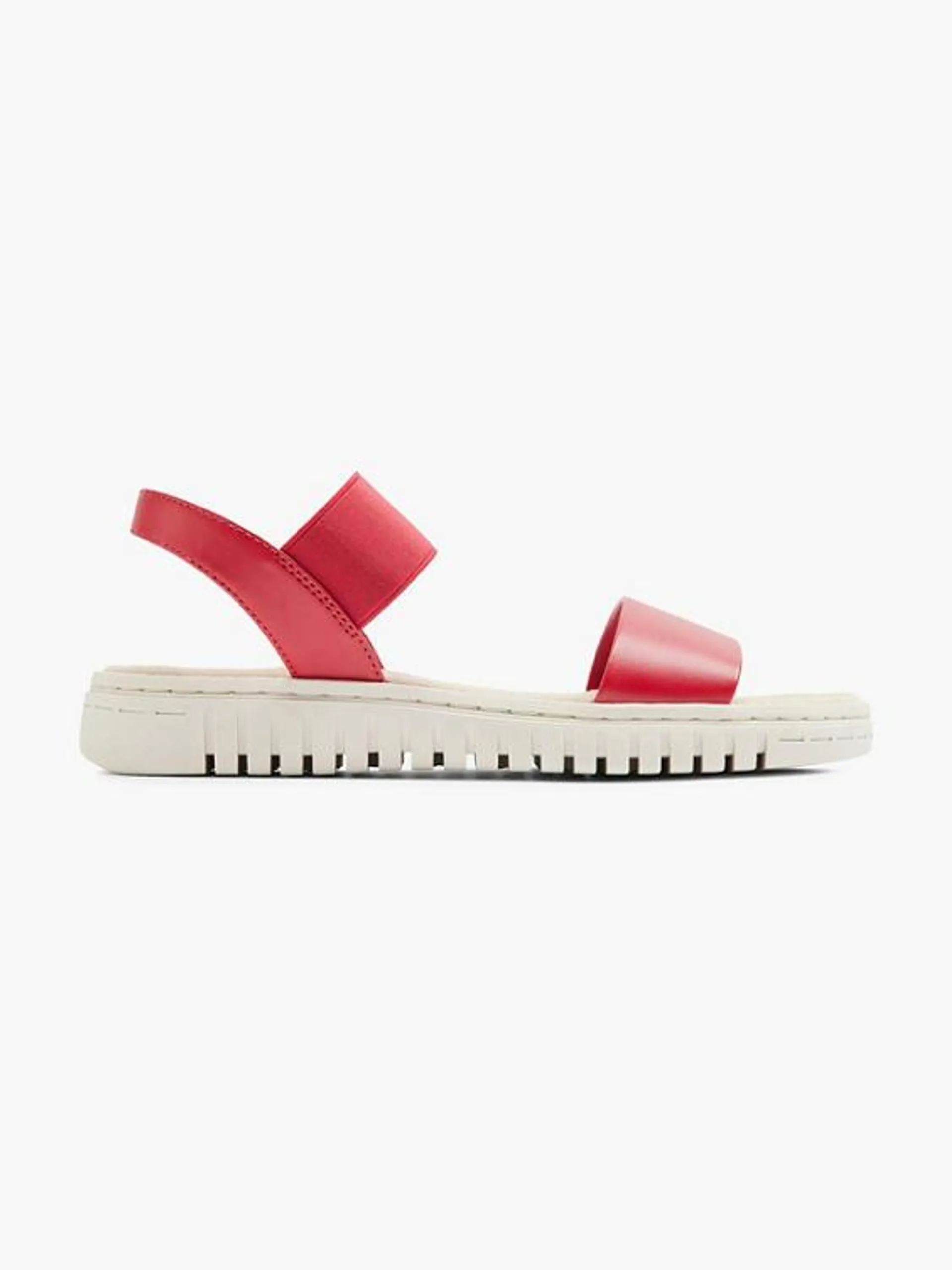 Red and White Flat Sandal