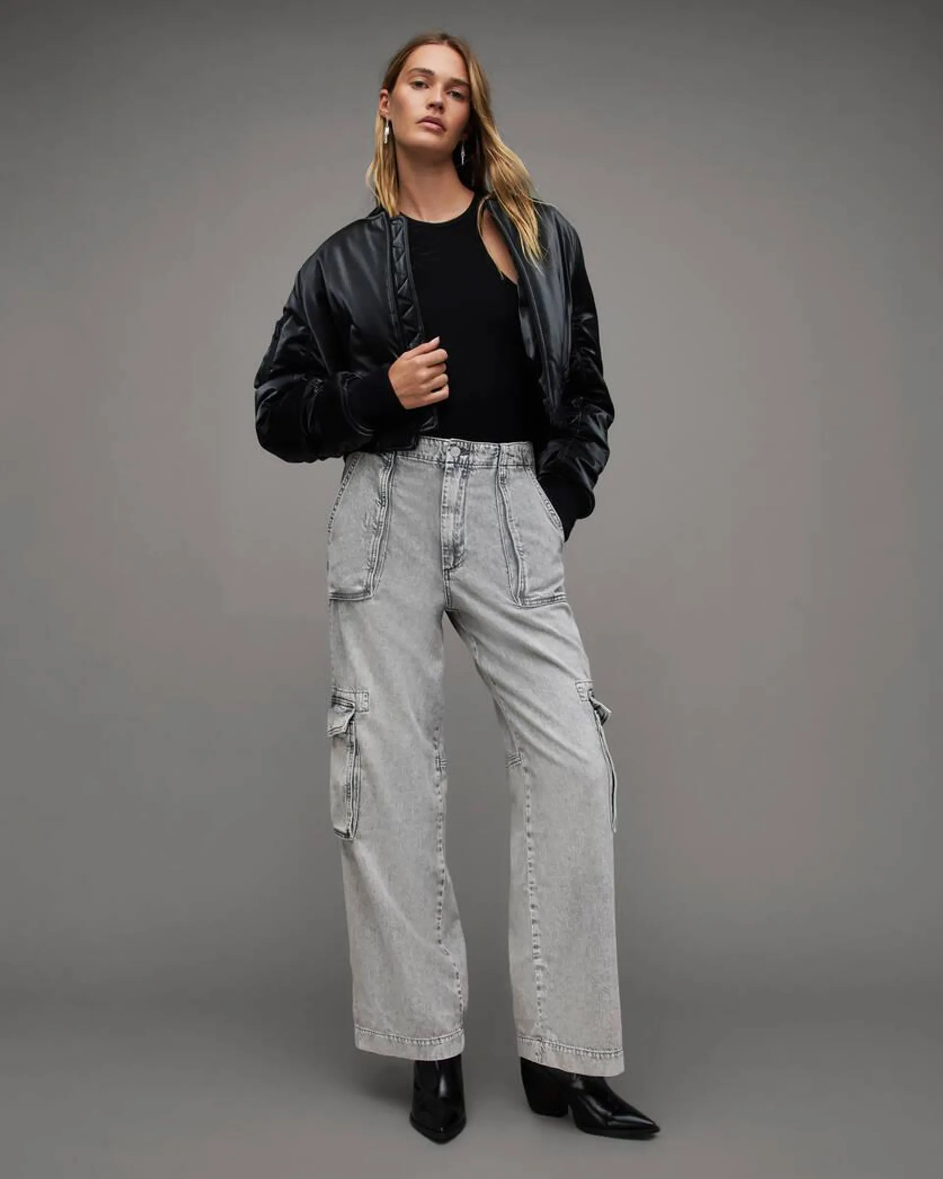 Frieda Straight Denim Cargo Trousers