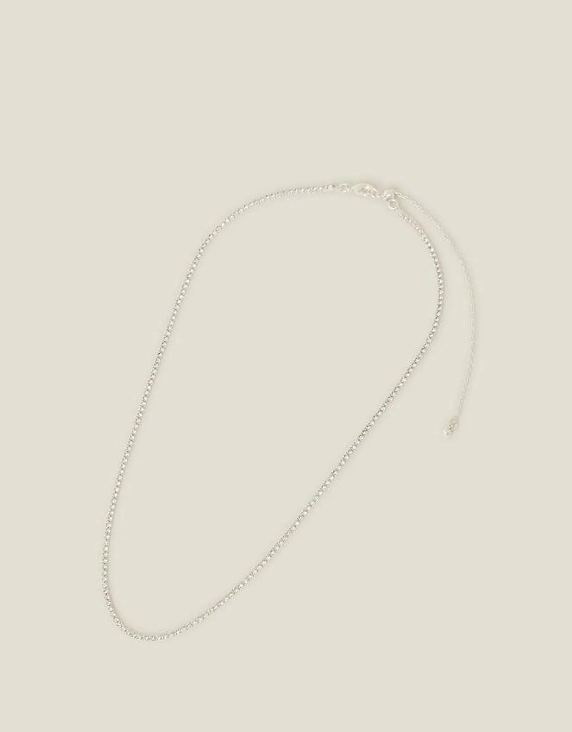 Sterling Silver-Plated Tennis Necklace